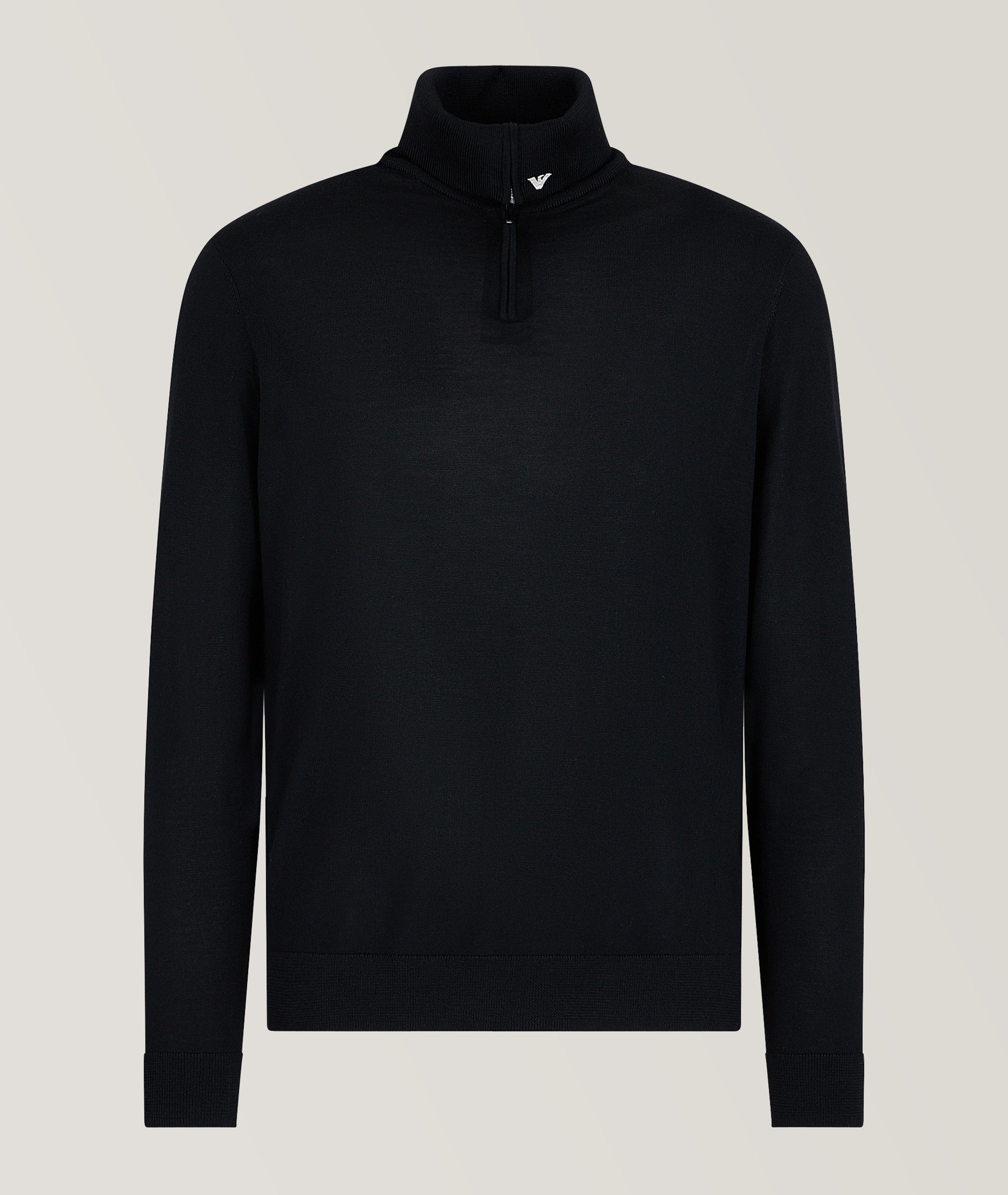 Embroidered Logo Quarter-Zip Sweater image 0