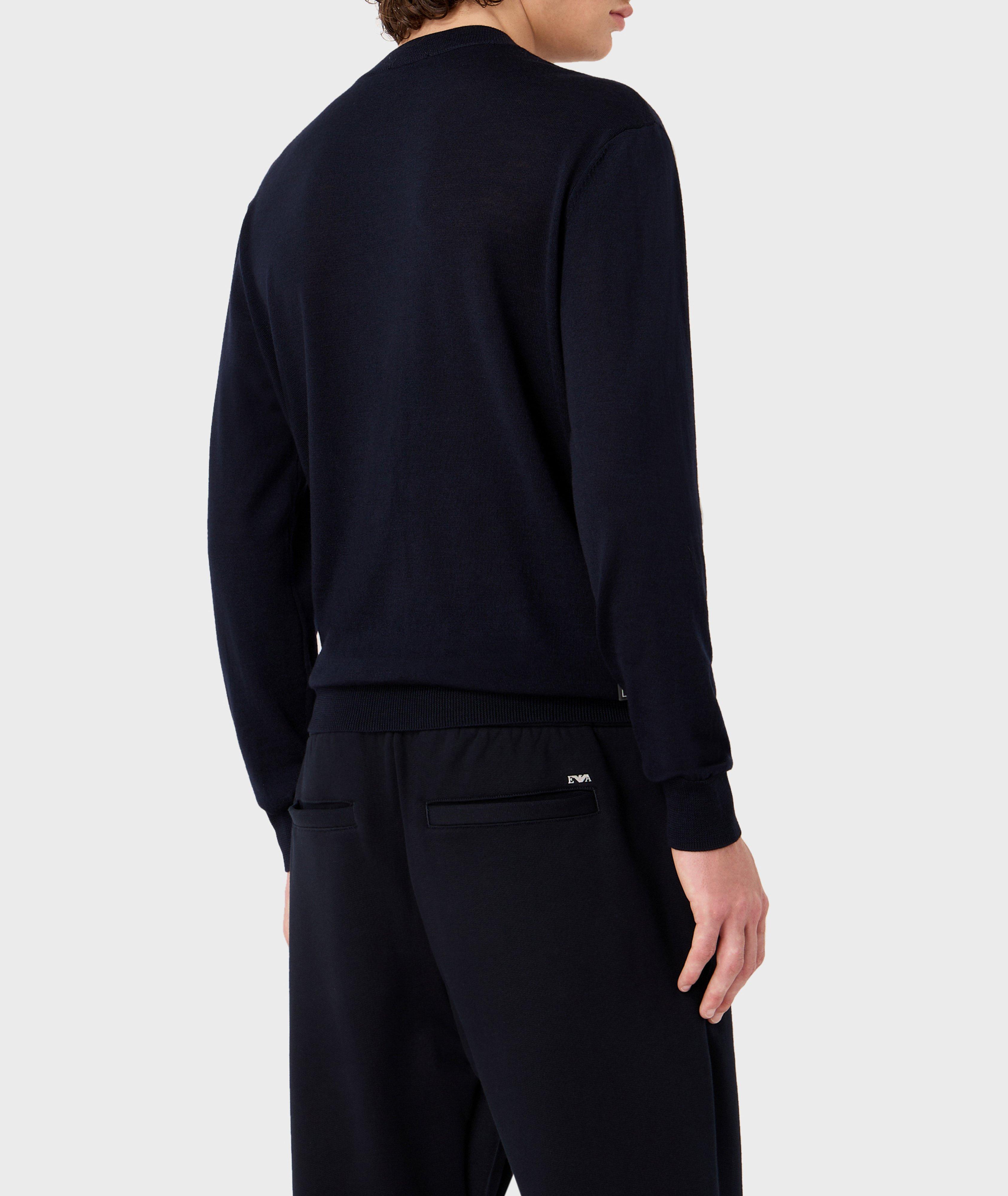 Zigzag Pattern Virgin Wool Crewneck Sweater image 2