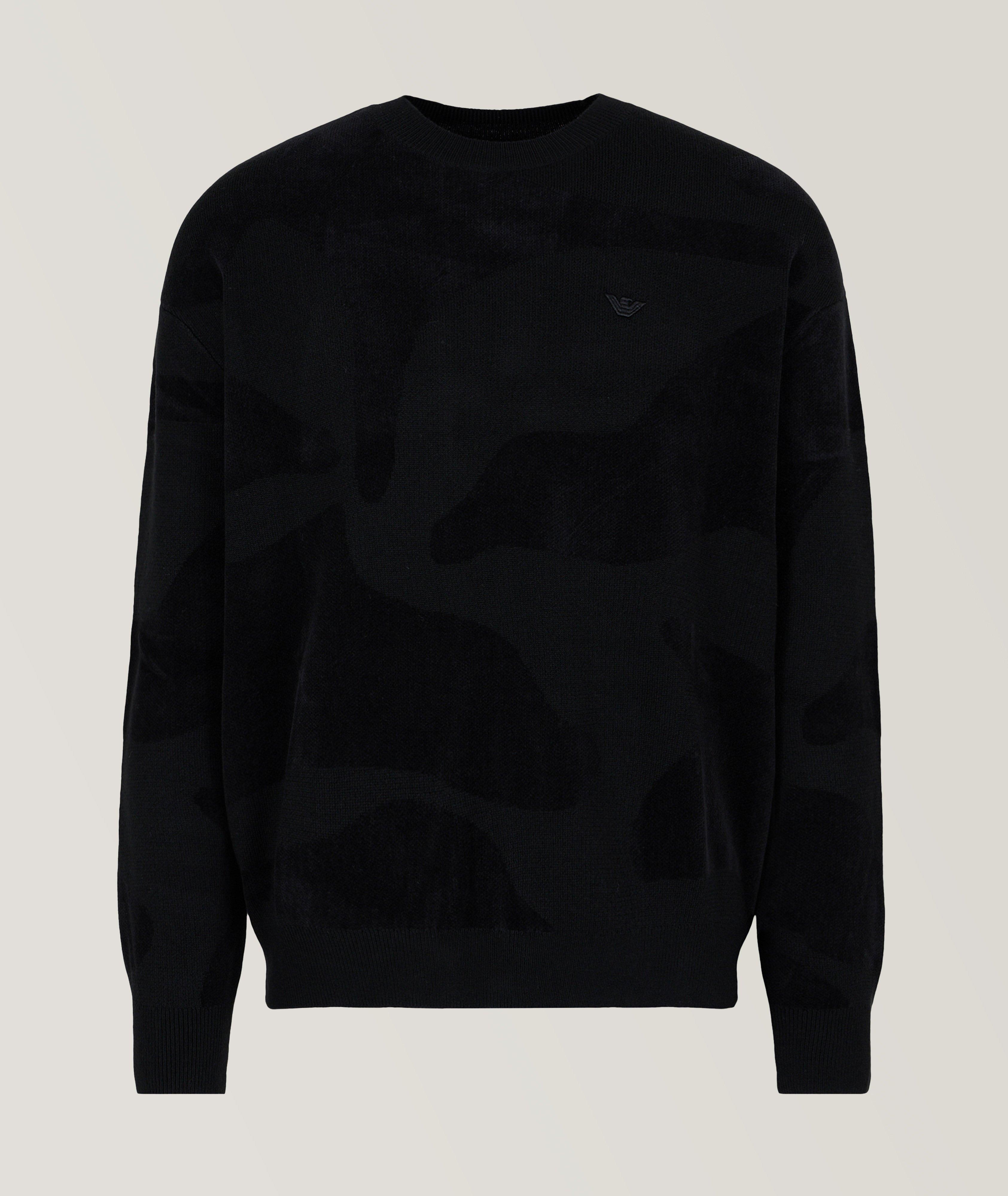 Pull en mélange de coton à motif camouflage image 0