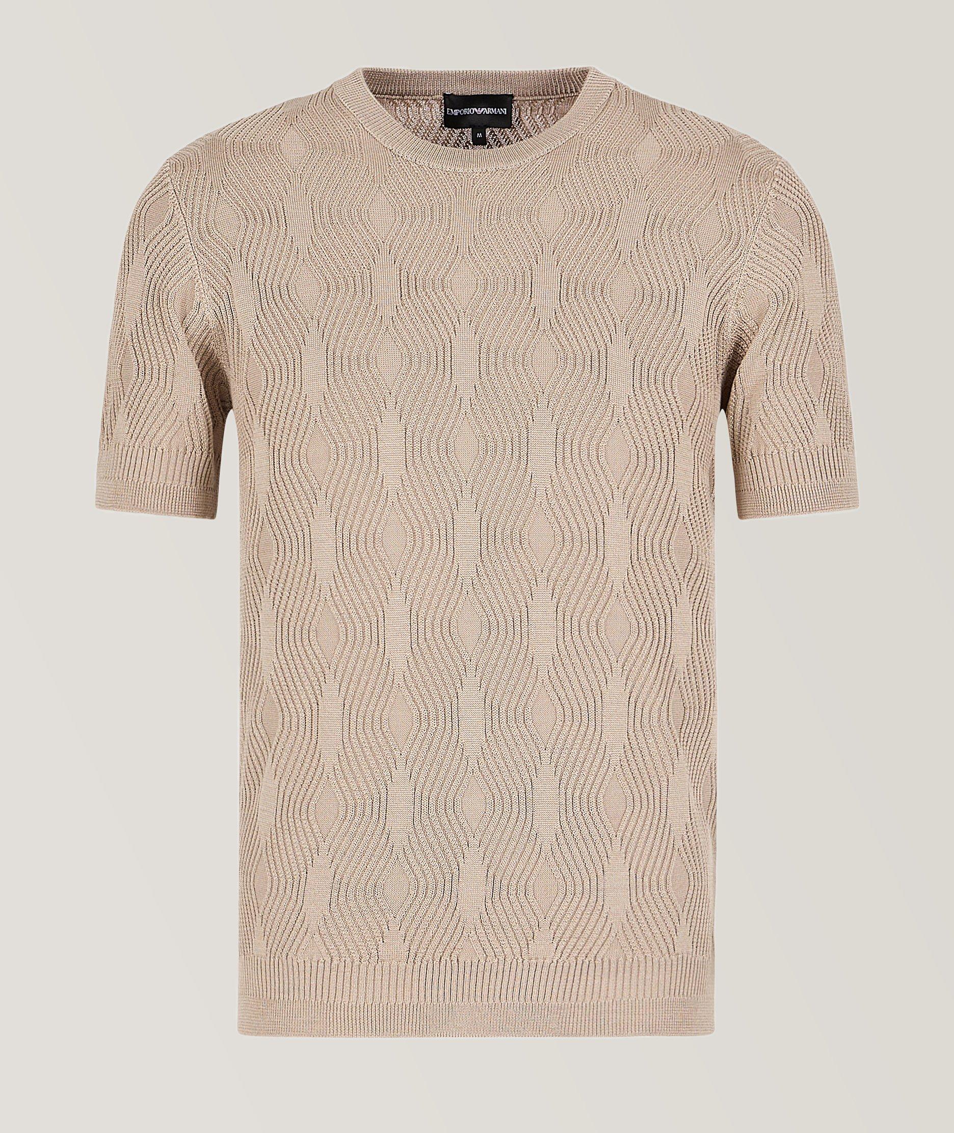 All-Over Wavy Knit Wool-Blend Shirt image 0