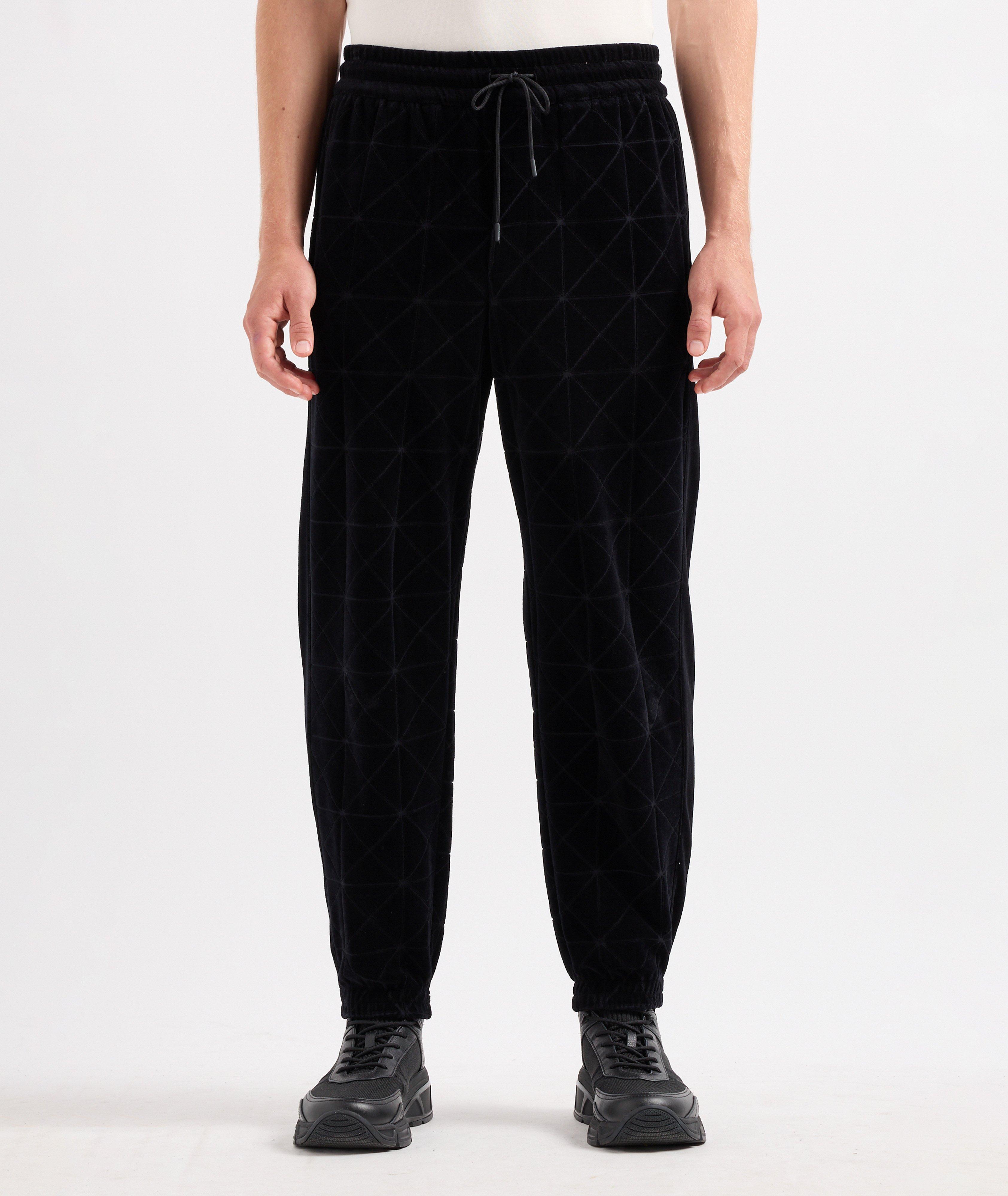 Velvet Cotton-Blend Joggers image 1