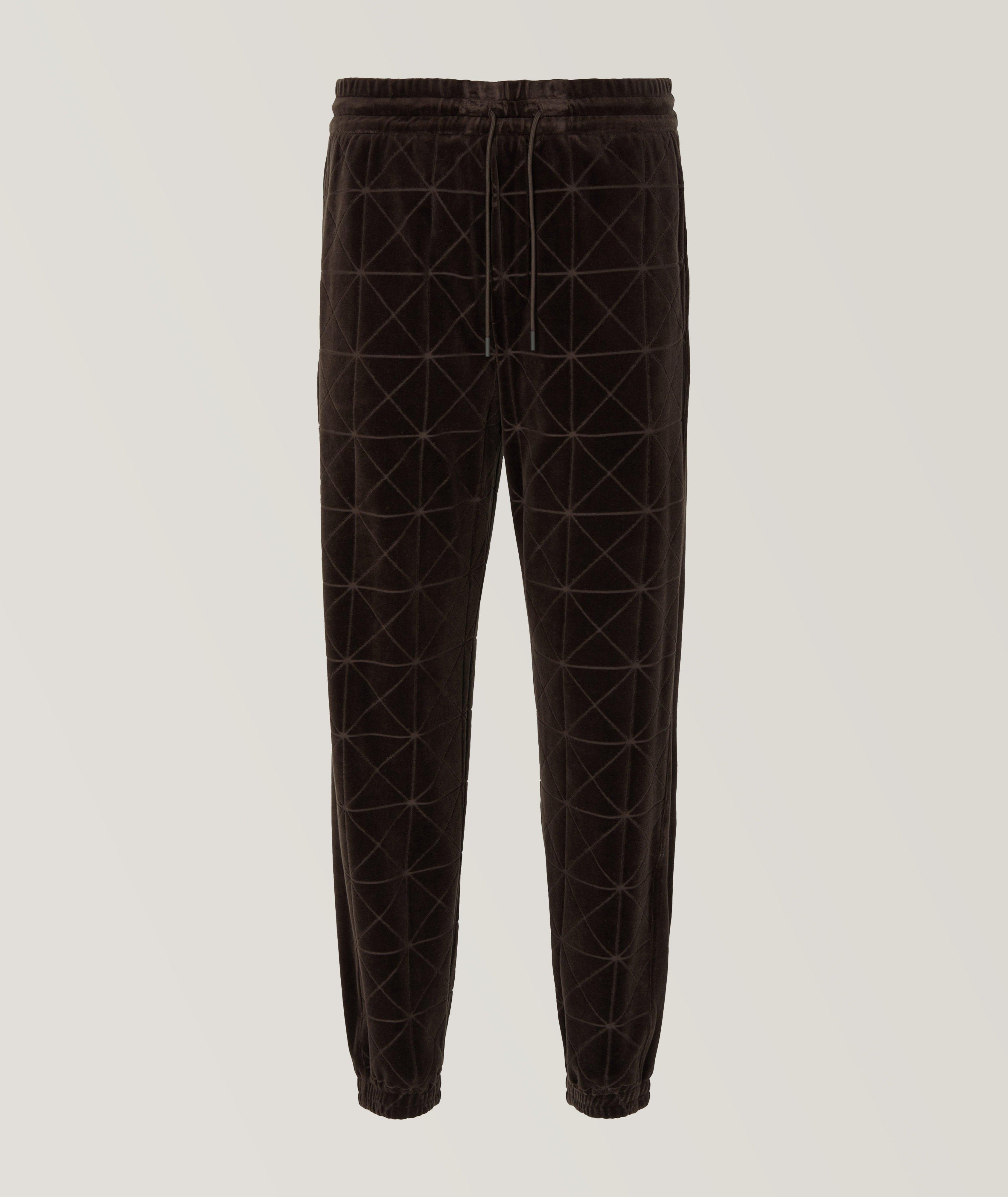 Velvet Cotton-Blend Joggers image 0