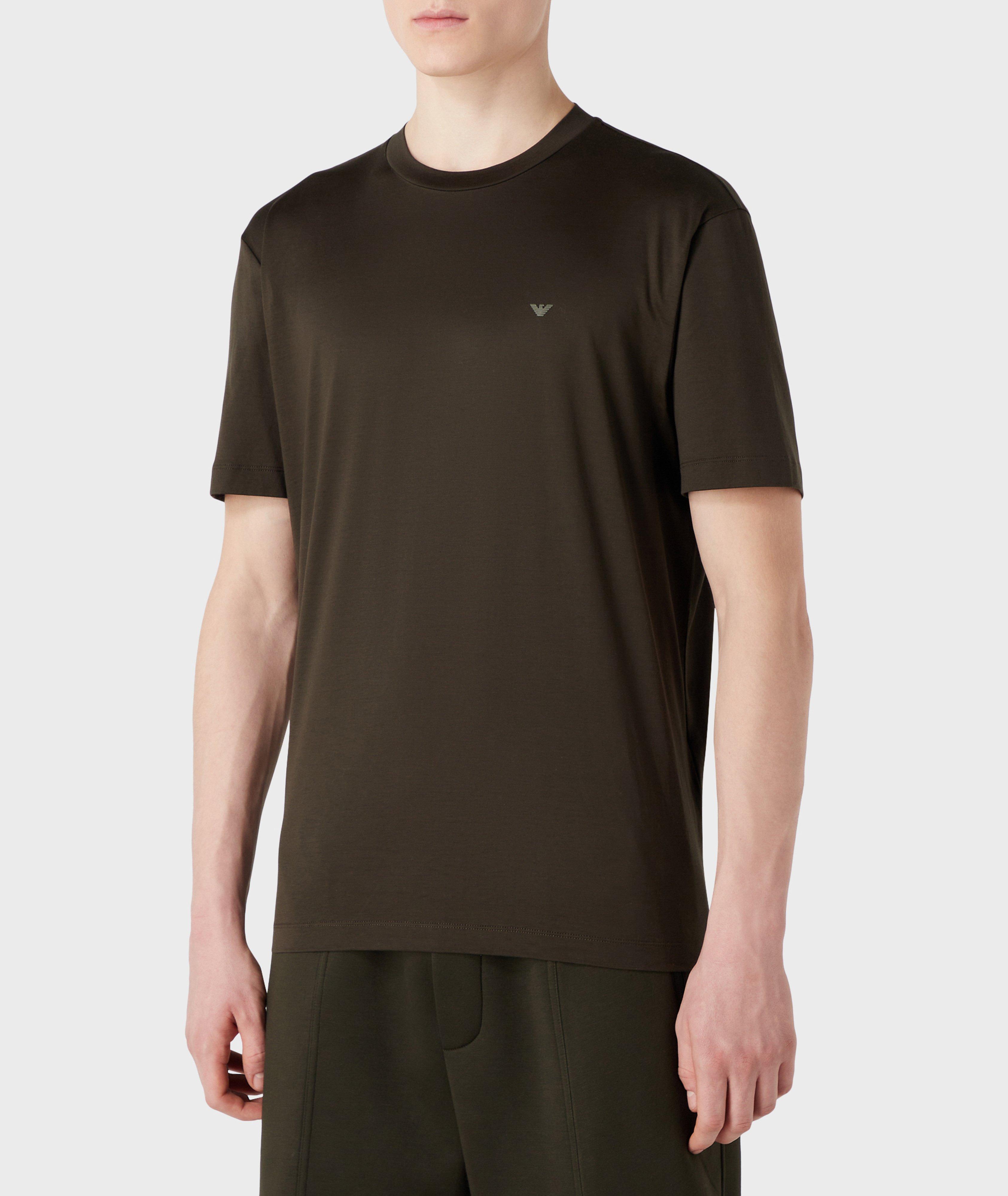 T-shirt en lyocell et en coton avec logo image 1