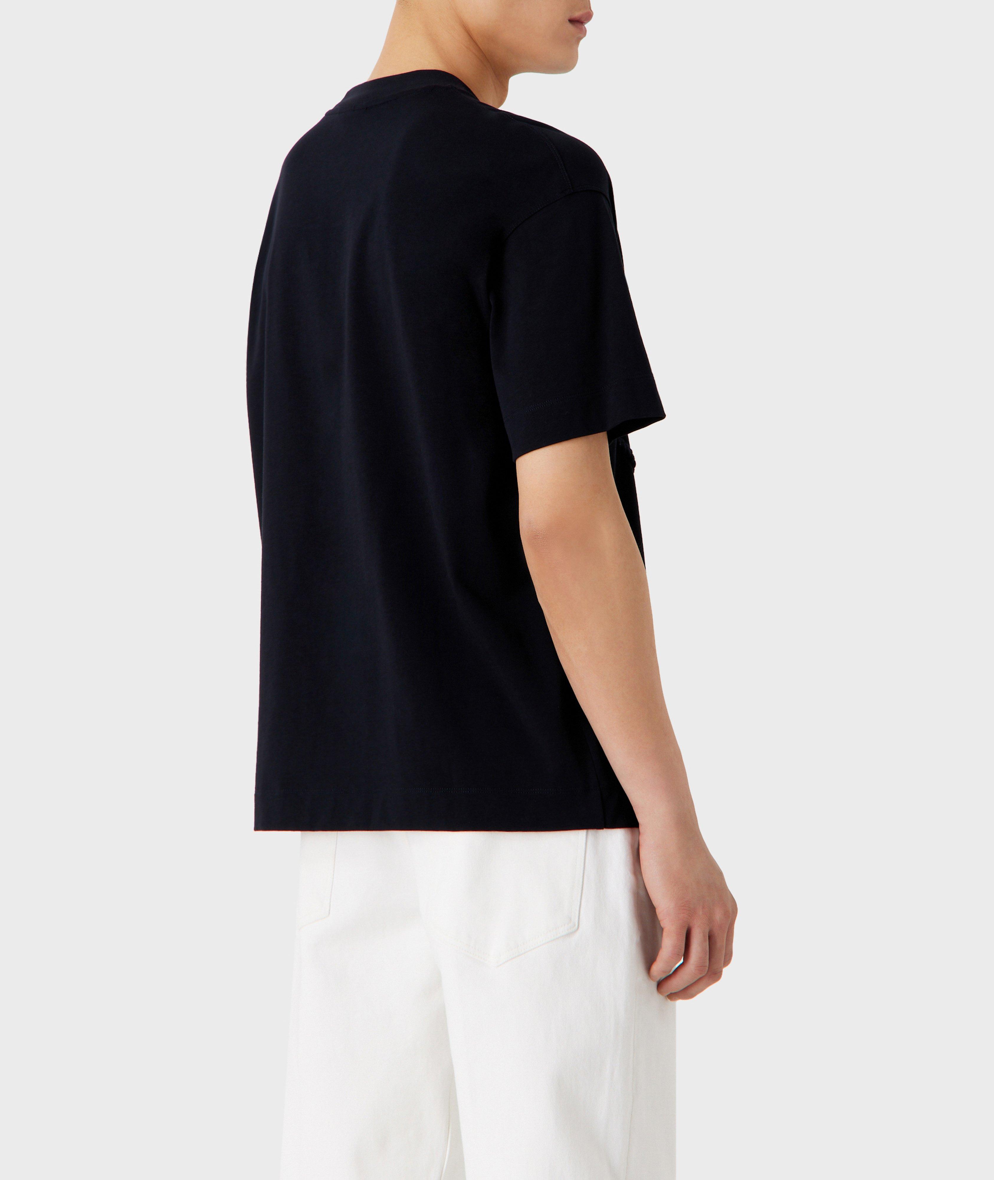 Raised Cord Effect Logo Cotton T-Shirt image 2