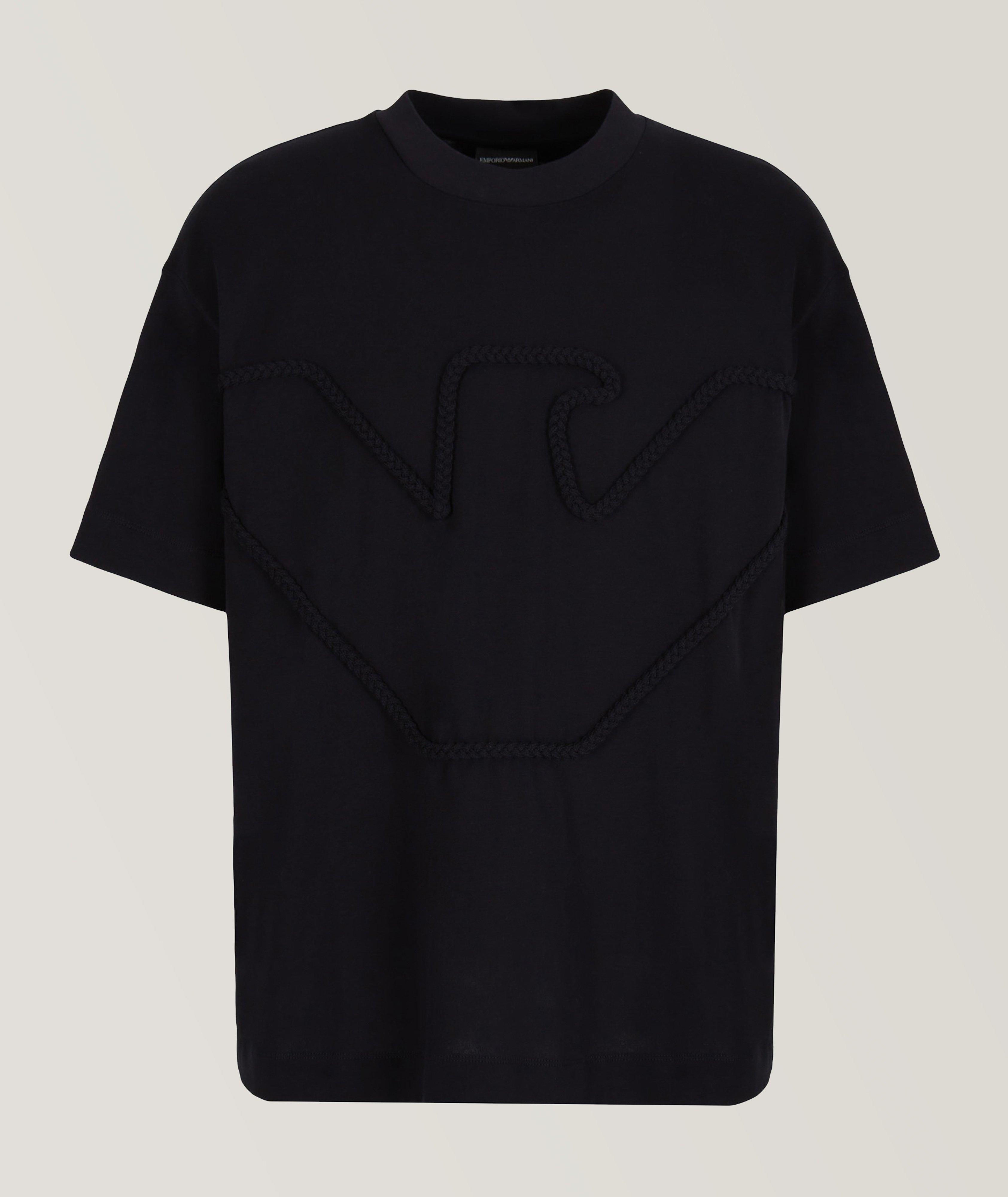 Raised Cord Effect Logo Cotton T-Shirt image 0