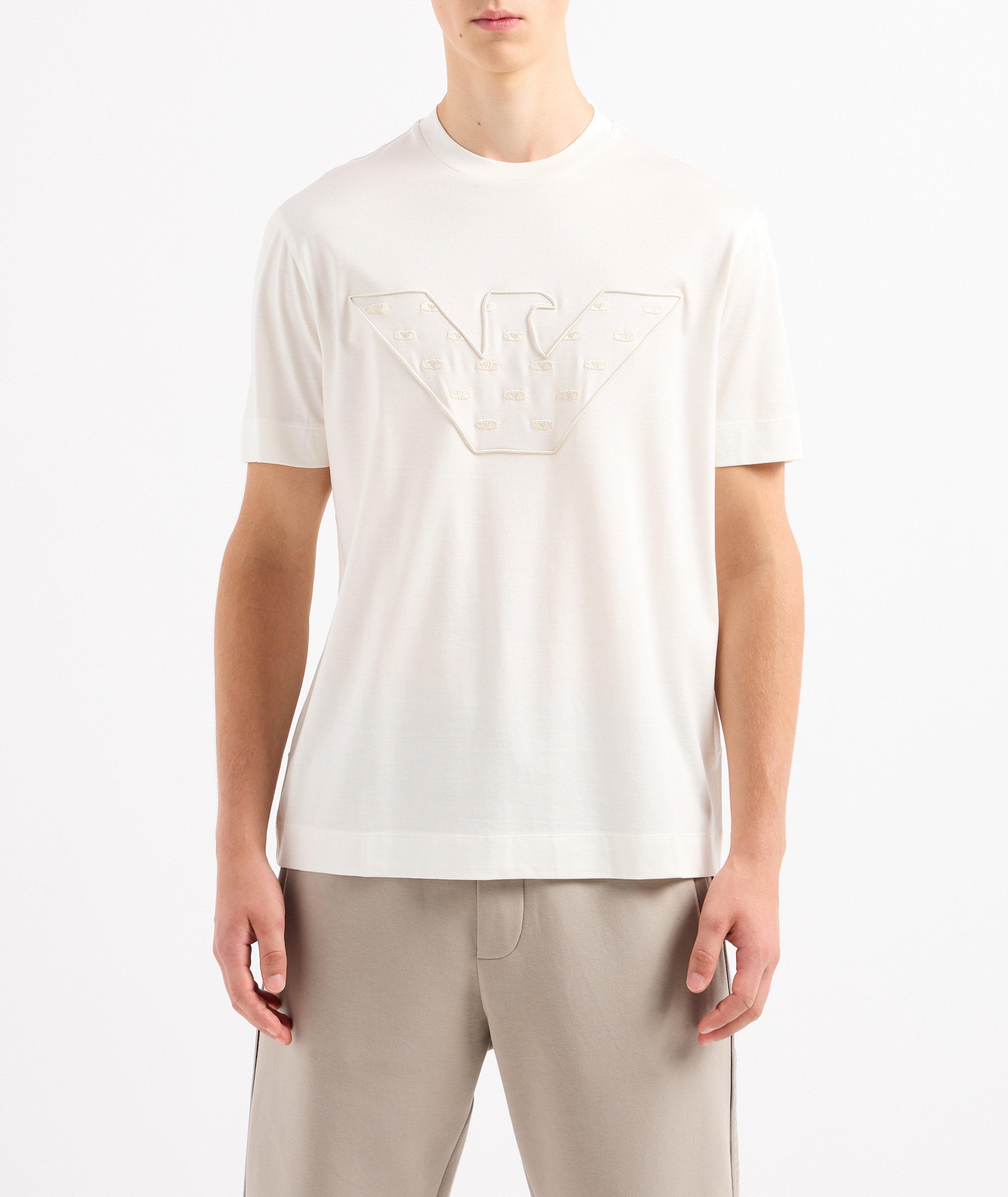 Tonal Embroidered Logo Lyocell-Cotton T-Shirt image 1