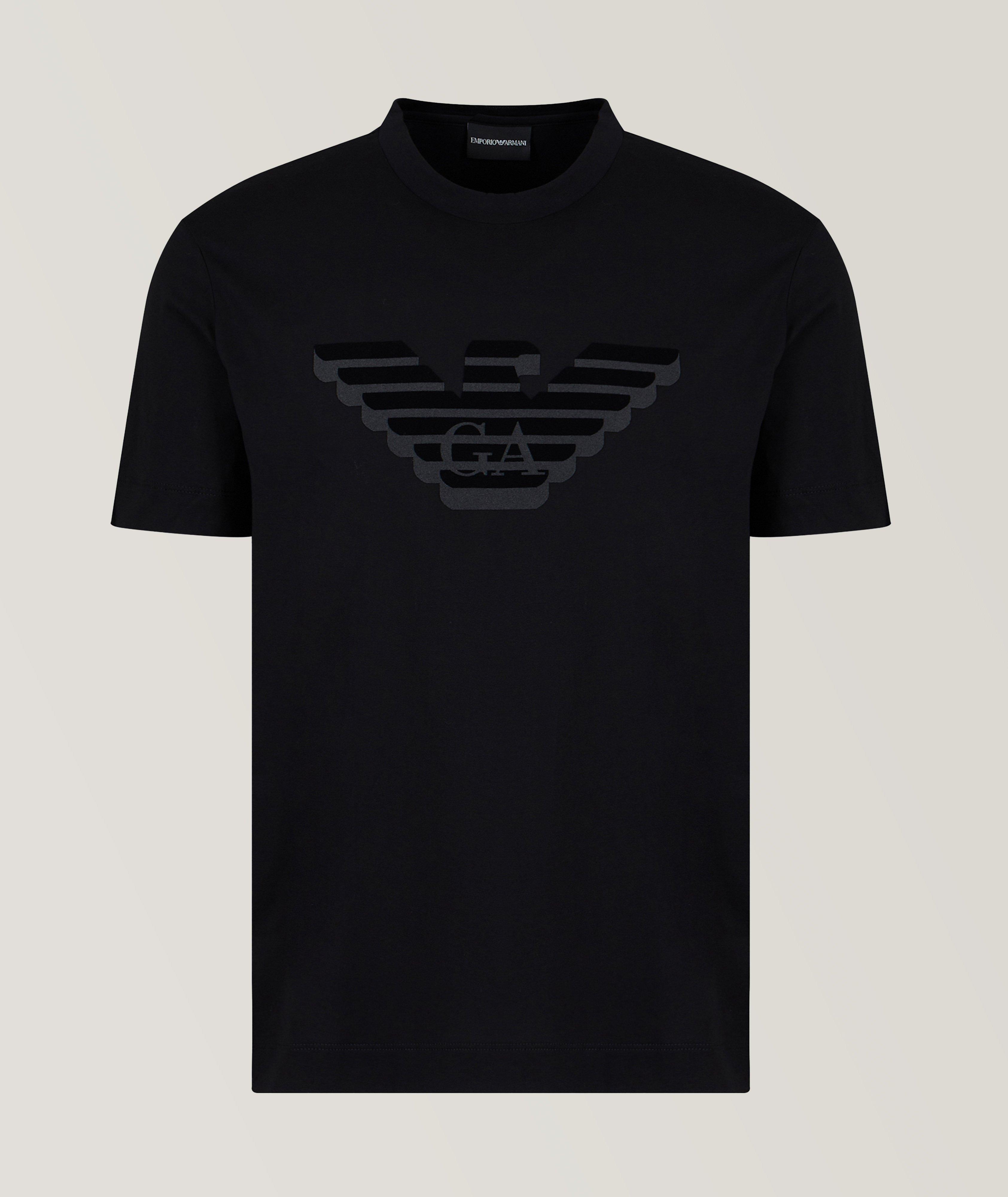 Emporio Armani 3D Eagle Logo Pima Cotton T-Shirt | Casual Wear | Harry ...