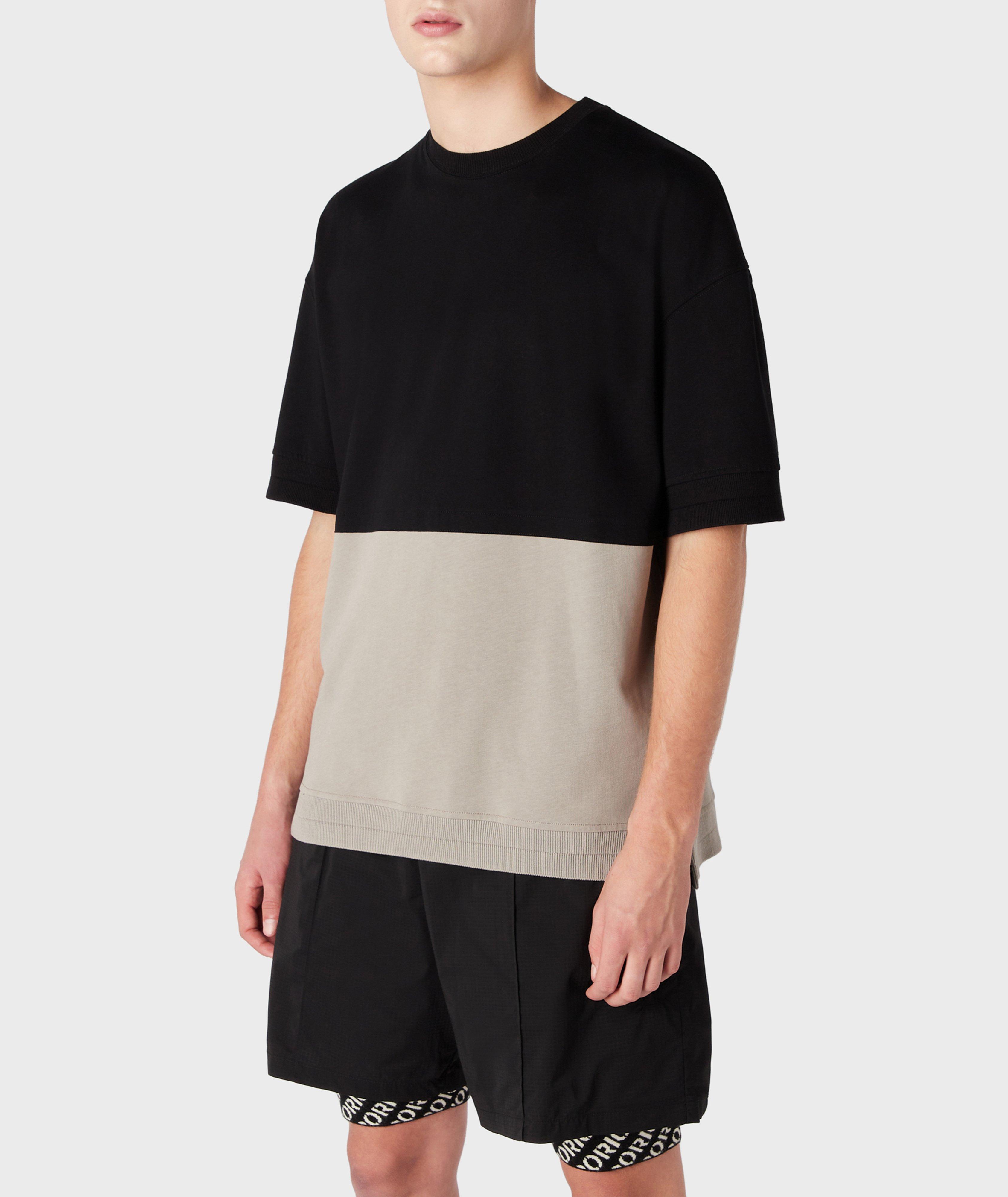 T-shirt sectionné en jersey de coton image 1