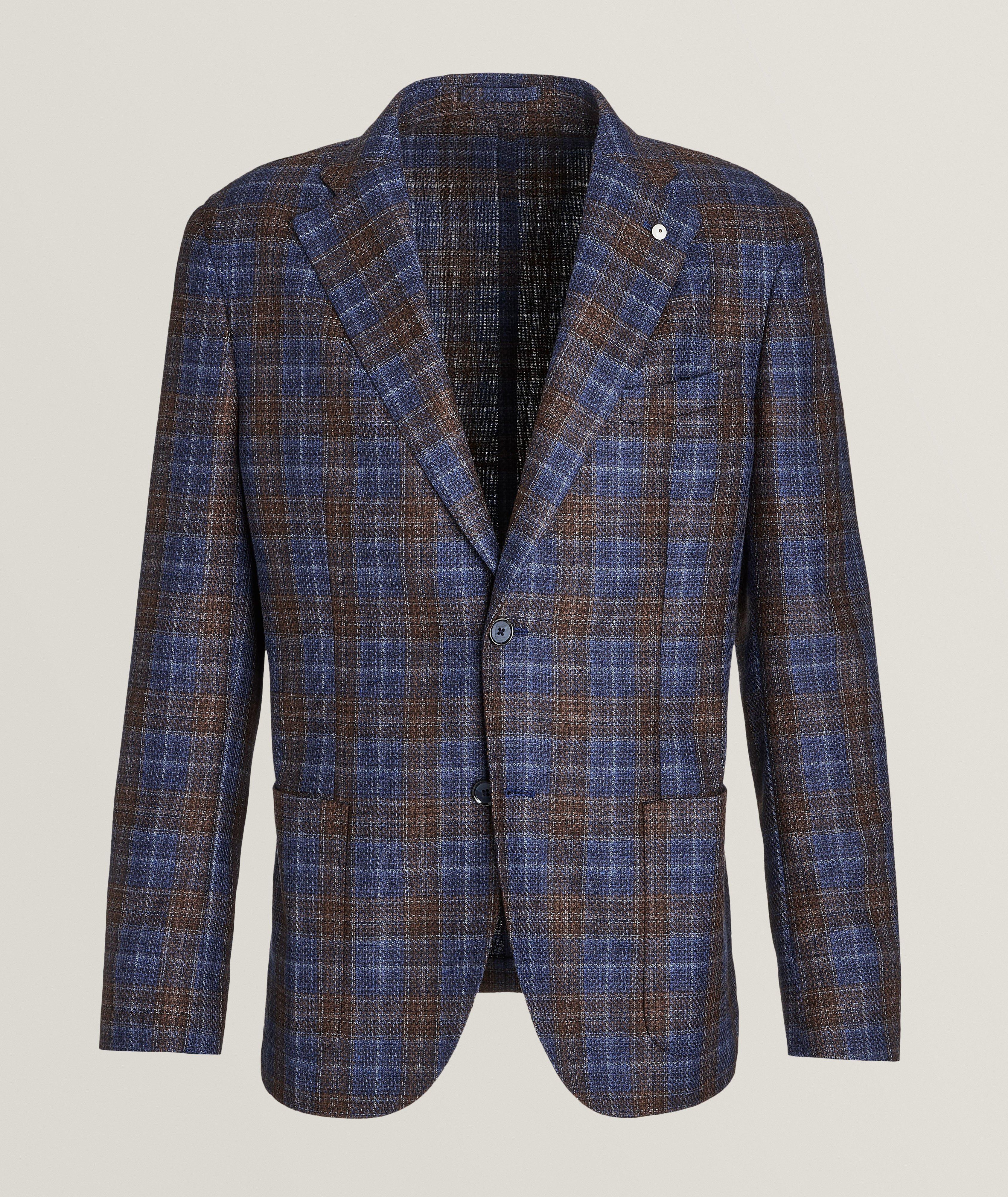 Plaid Silk-Wool Sport Jacket