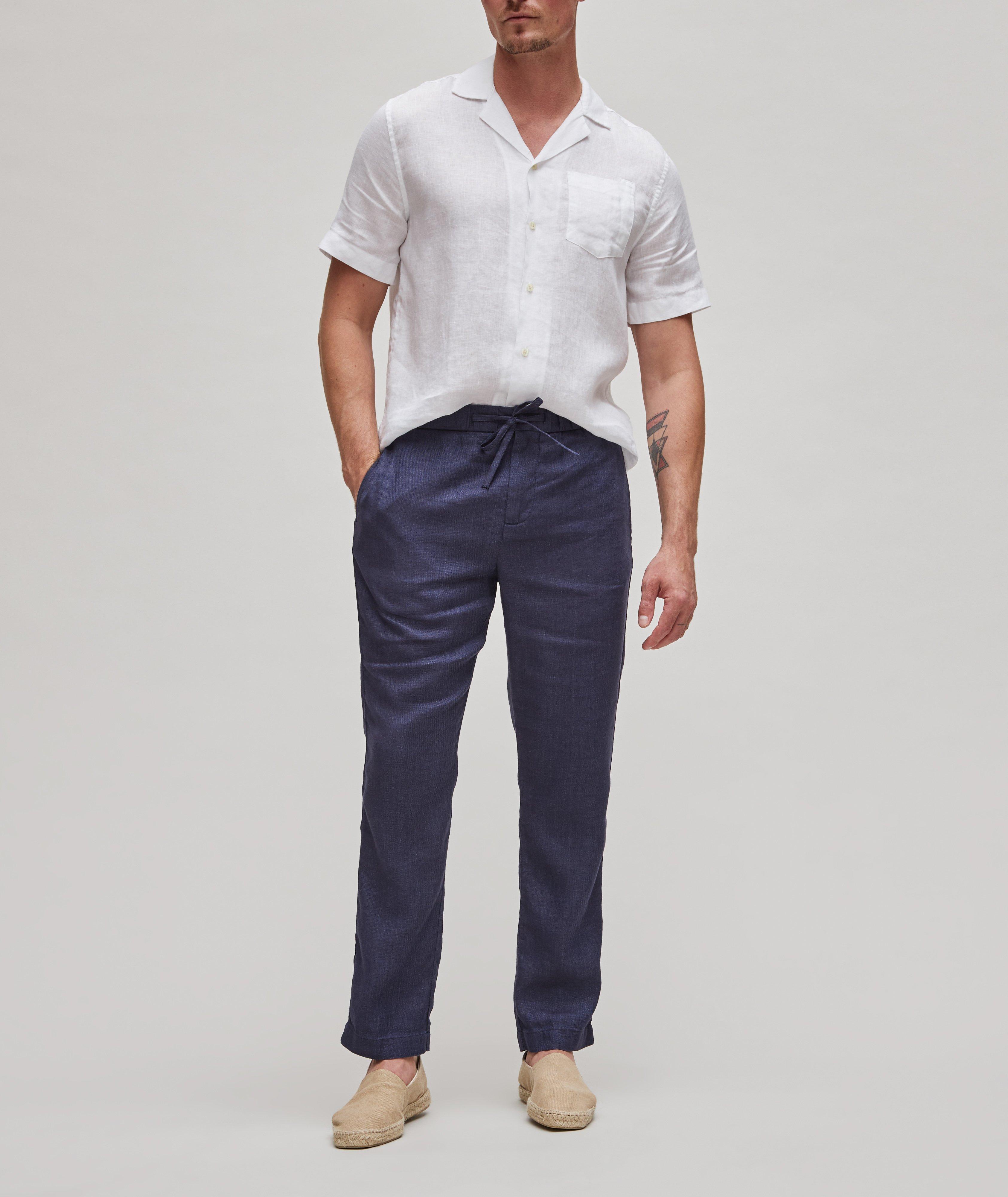 Oscar Linen-Cotton Chinos  image 3