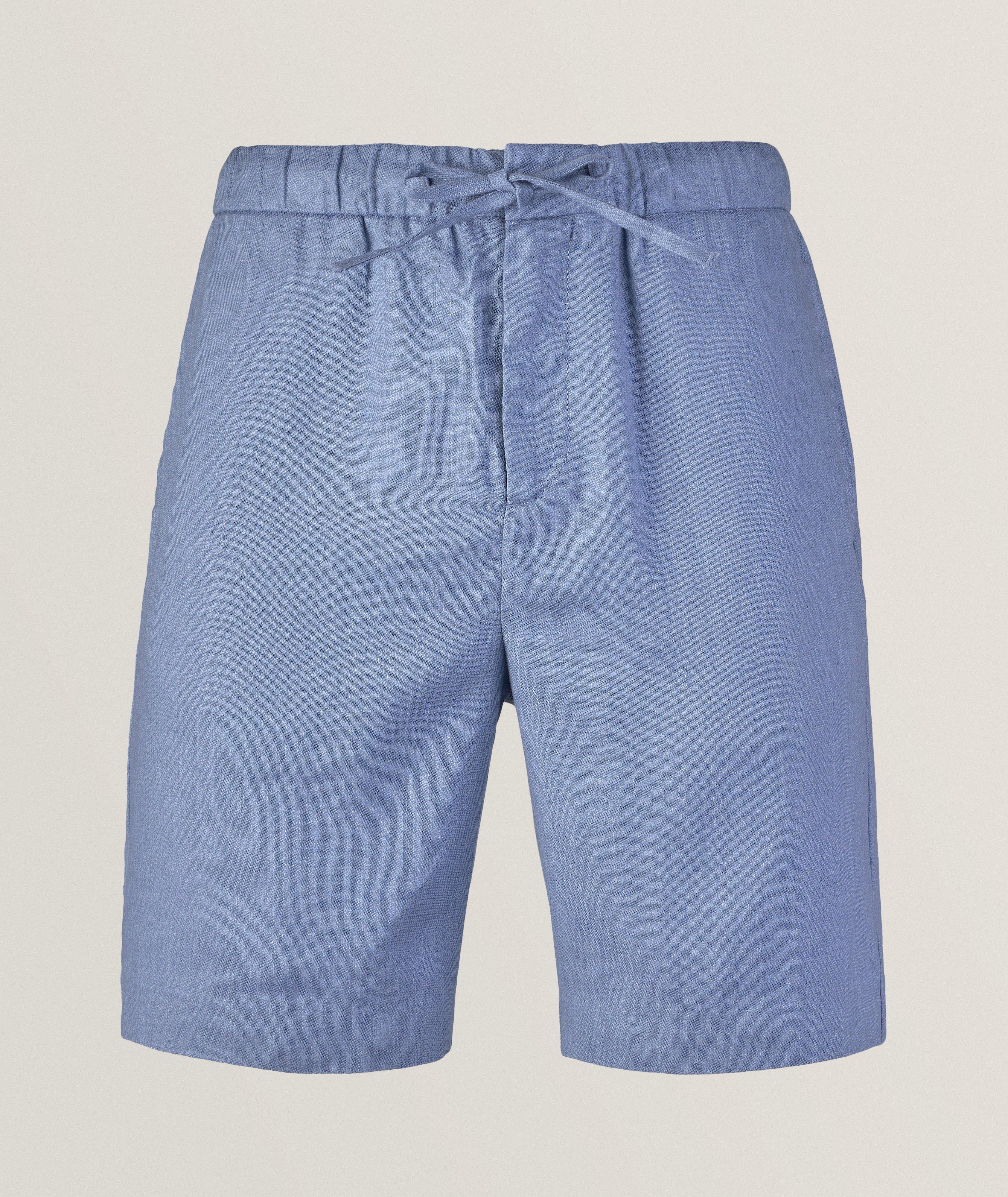 Men's Pinstripe Cotton Pleated Bermuda Shorts