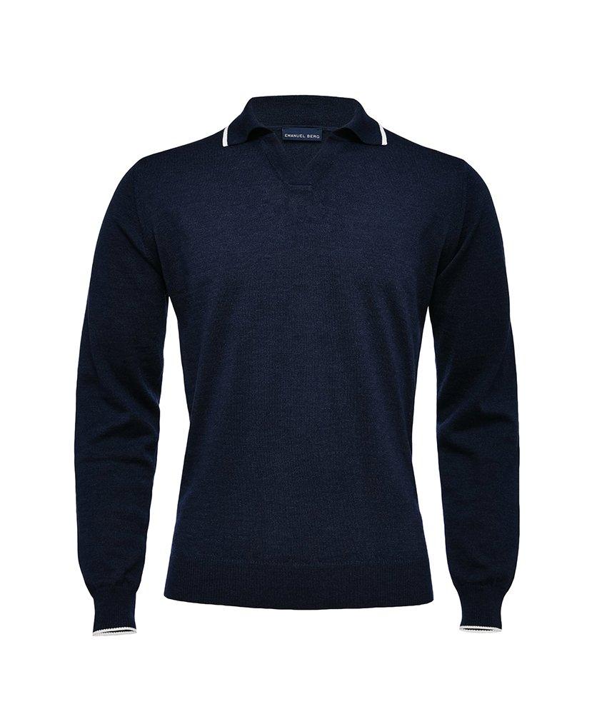 Mélange Wool-Blend Knit Polo image 0