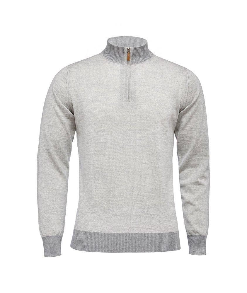 Light Gauze Merino Wool Quarter Zip Knit Sweater image 0