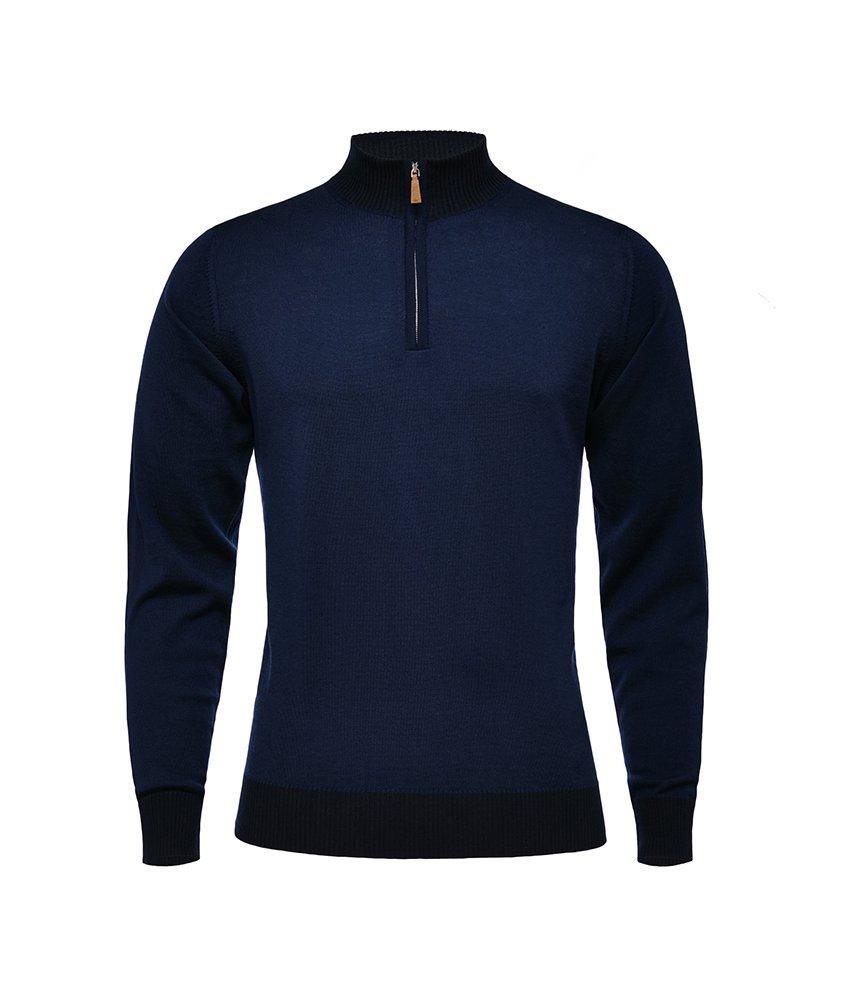 Light Gauge Merino Wool Quarter Zip Knit Sweater image 0