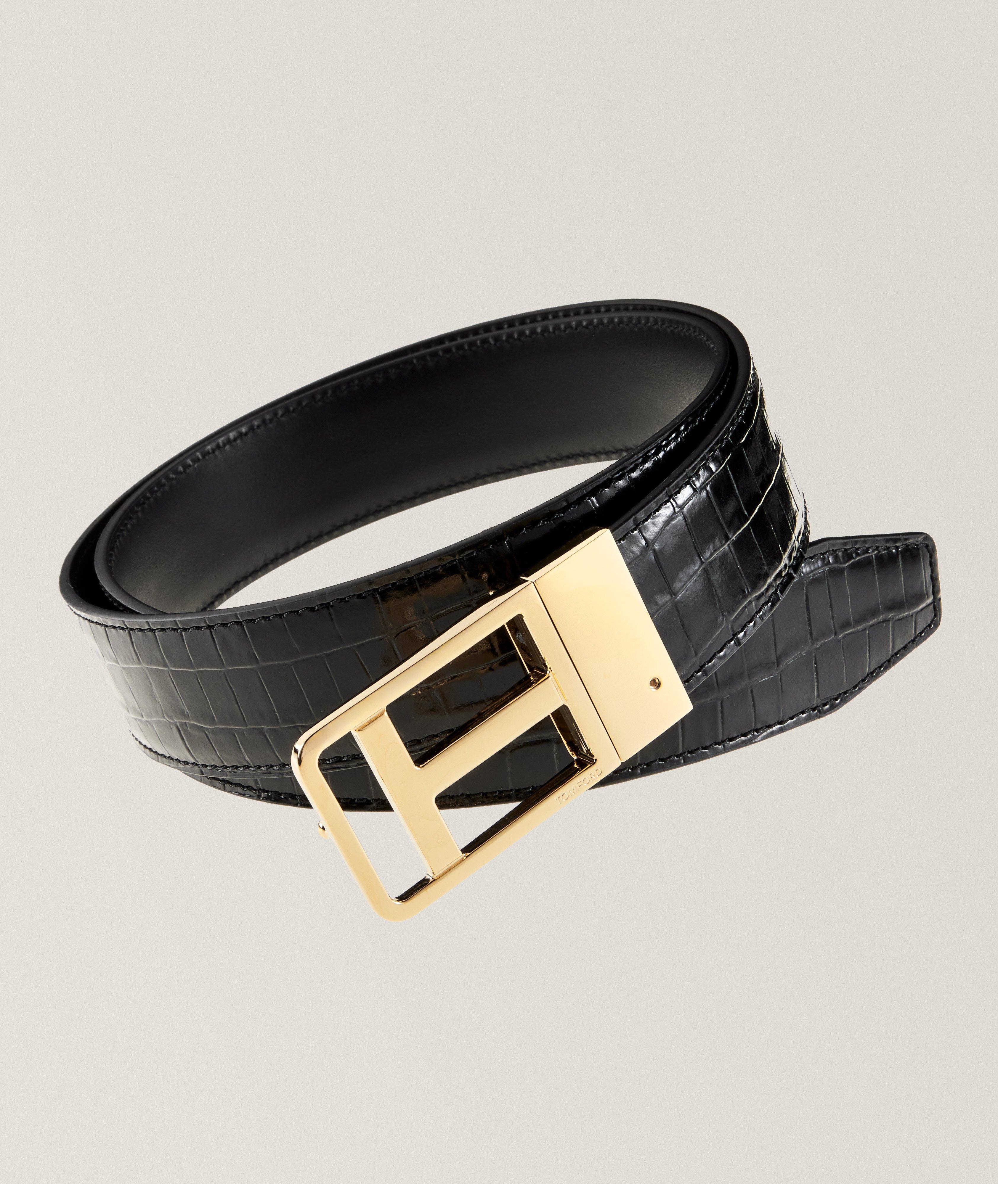 TOM FORD Reversible T-Buckle Leather Belt, Belts