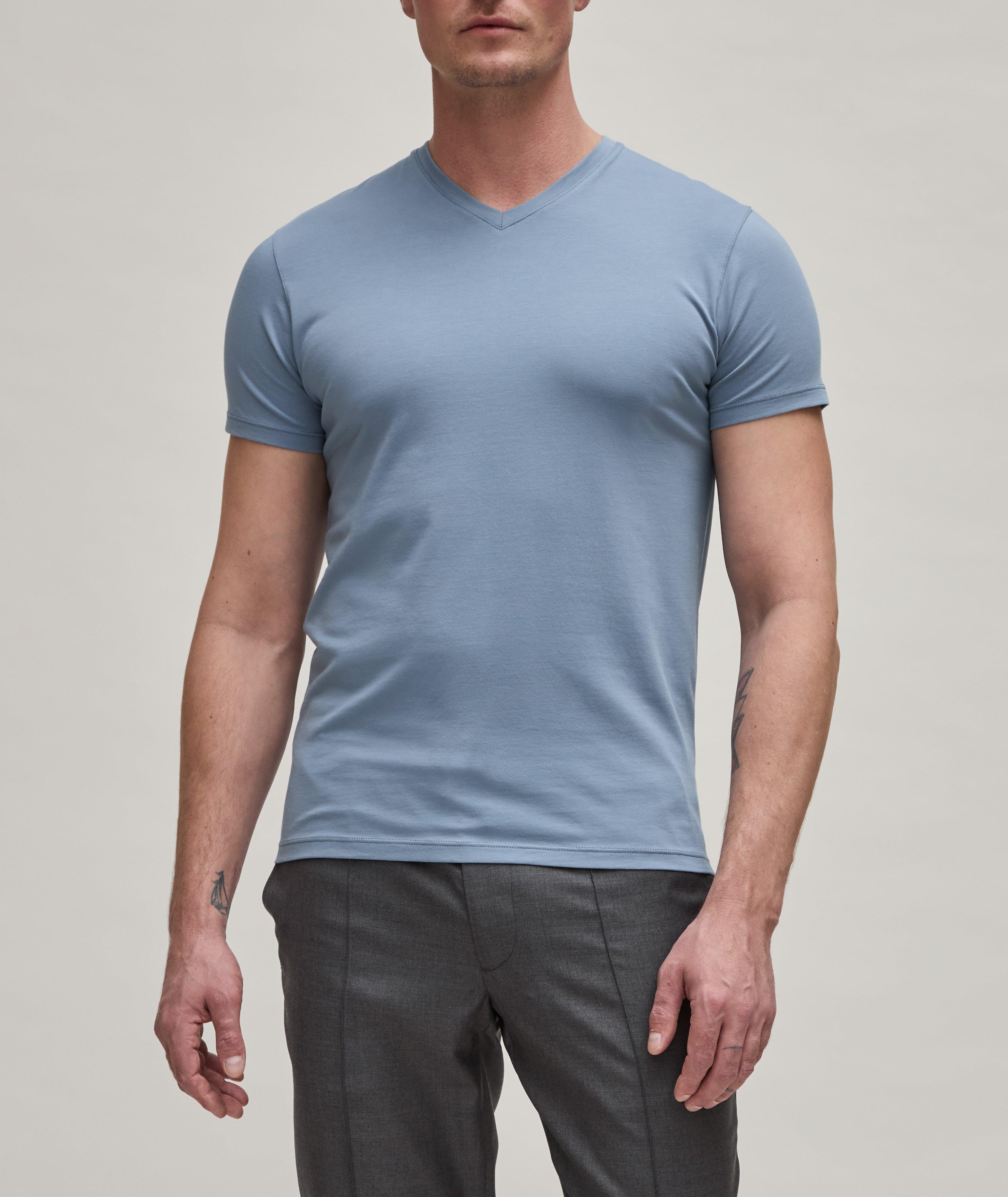 Pima Cotton-Stretch V-Neck T-Shirt image 1