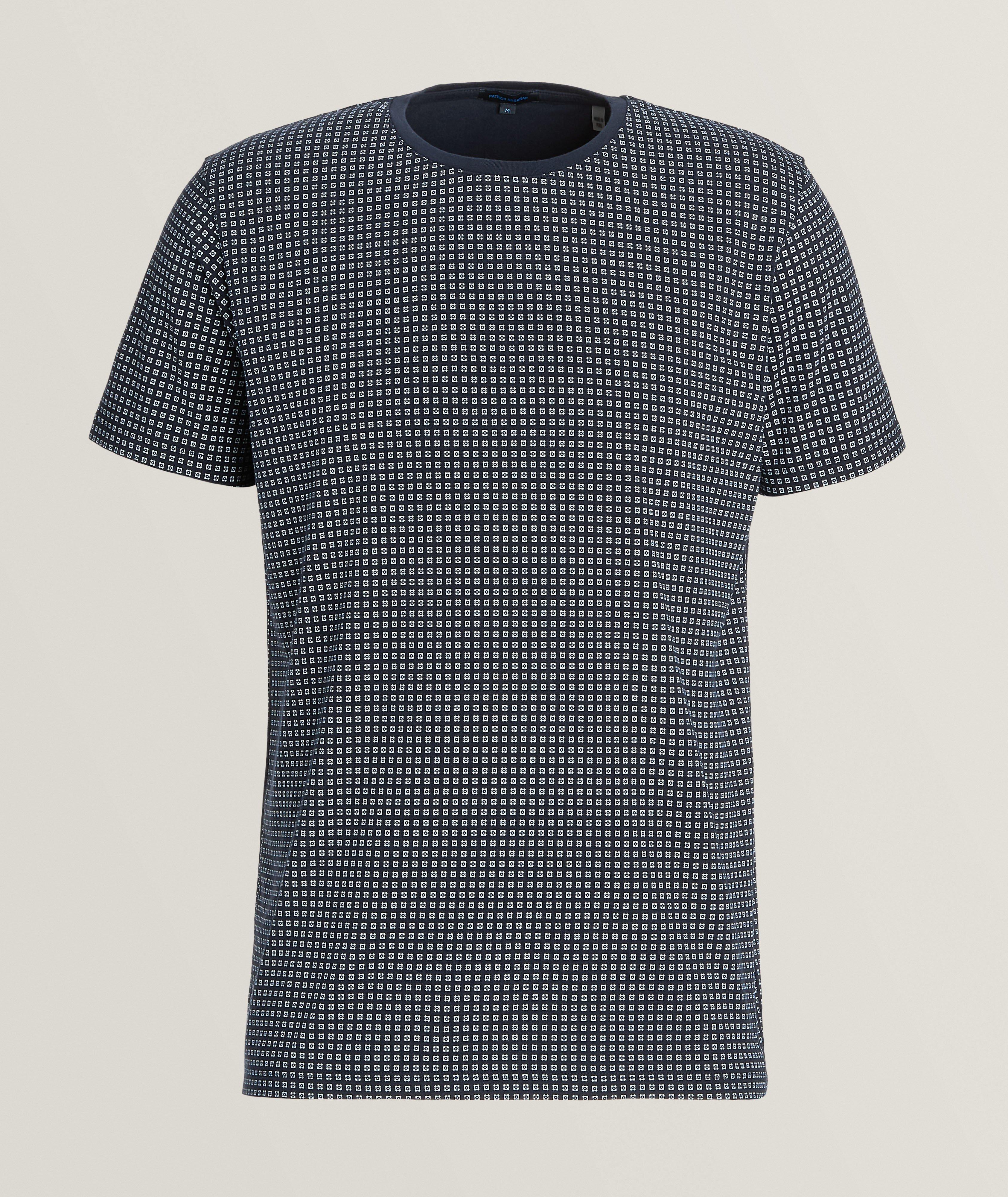 T-shirt en coton pima extensible à motif répété image 0