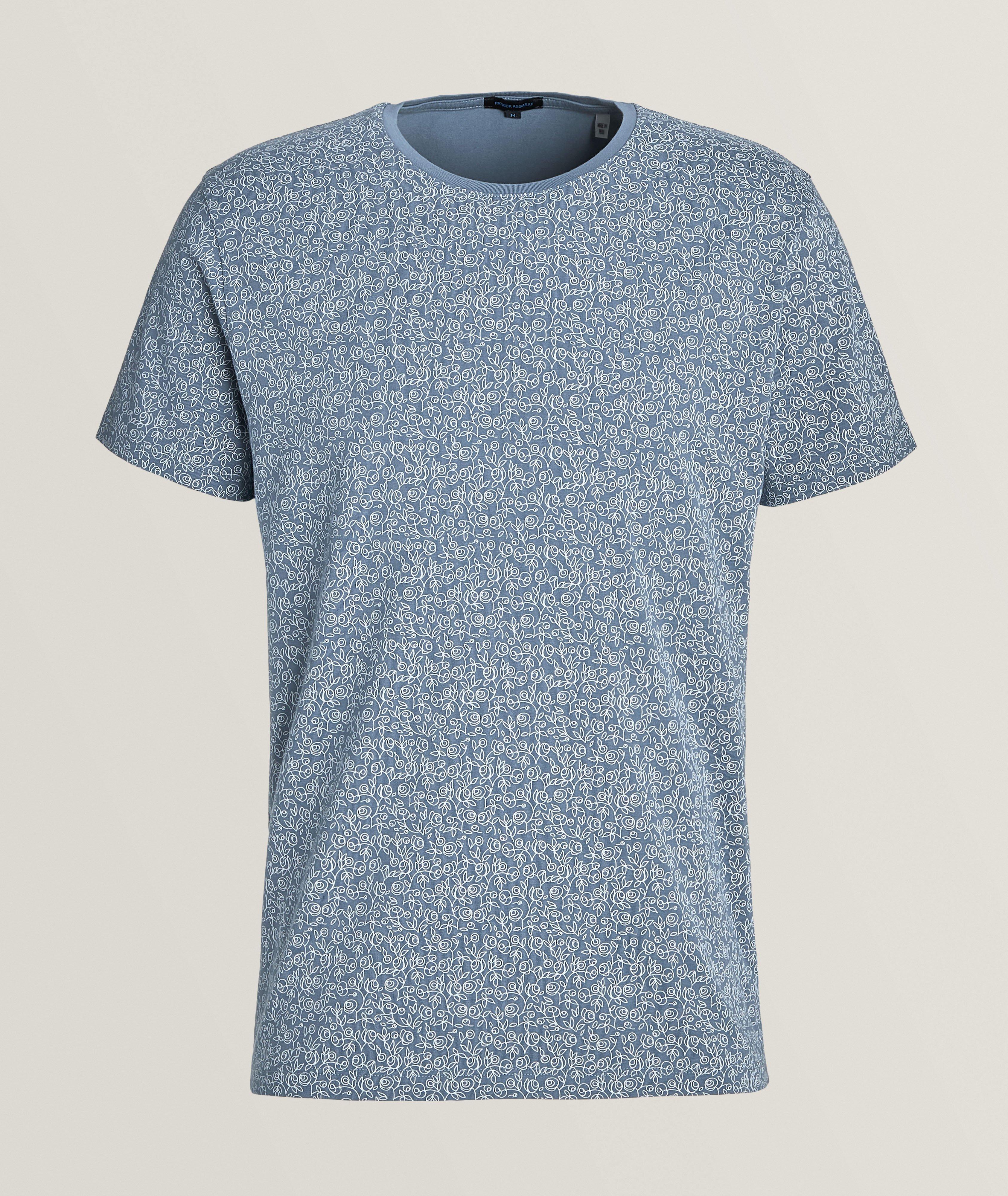 T-shirt en coton pima extensible à motif floral image 0