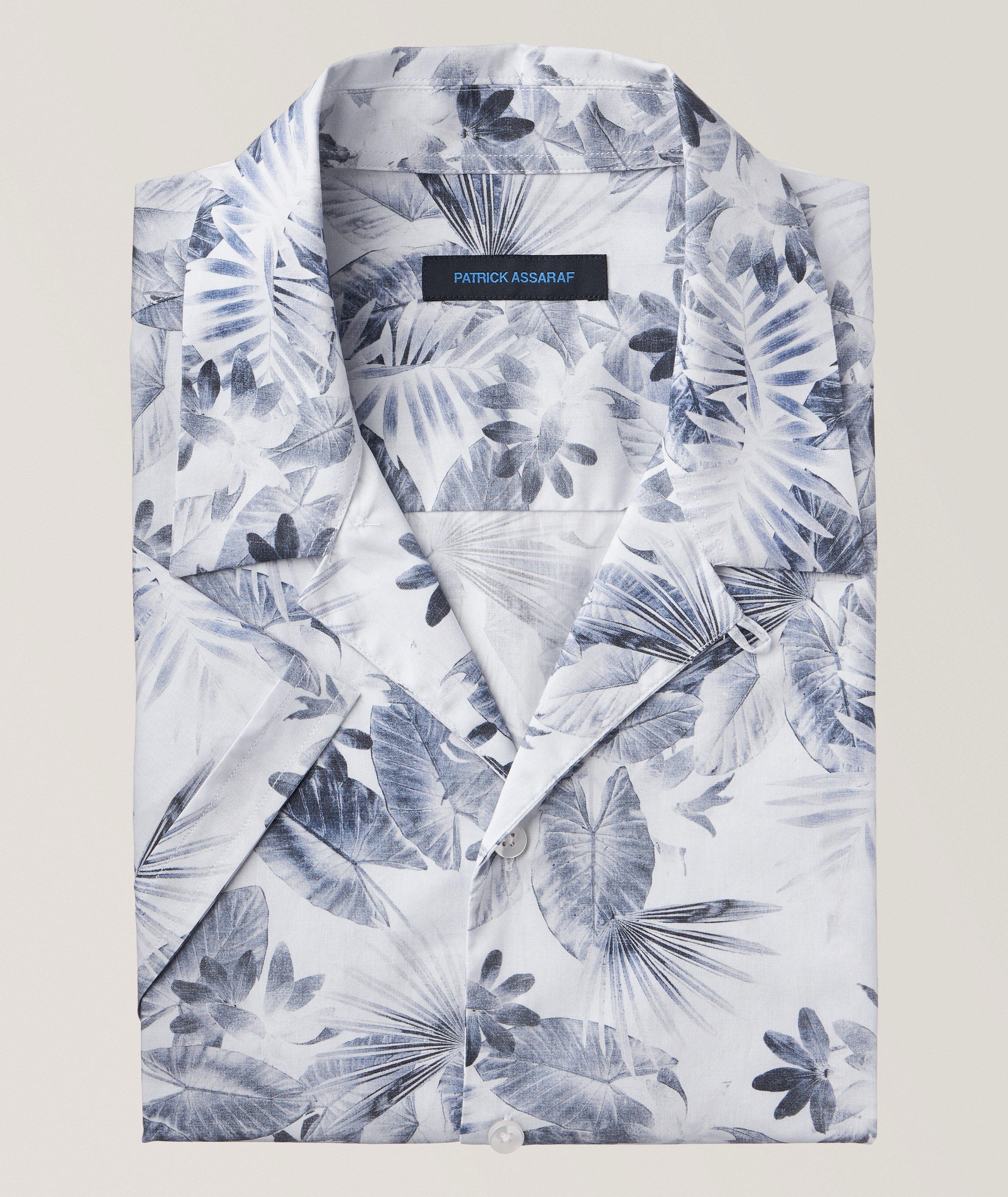 Chemise décontractée en coton à motif de feuilles image 0