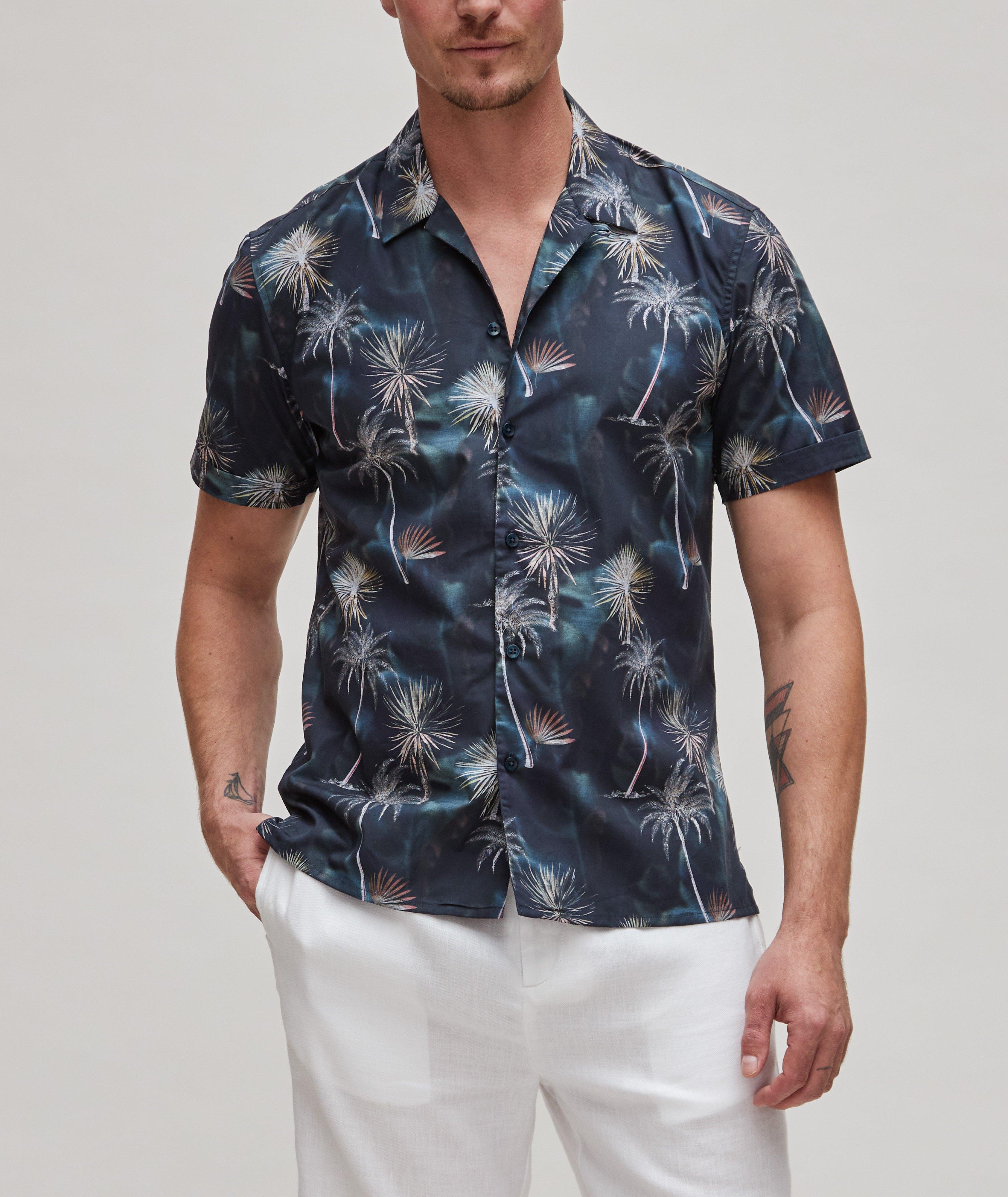 Chemise décontractée en coton à motif de palmiers image 1