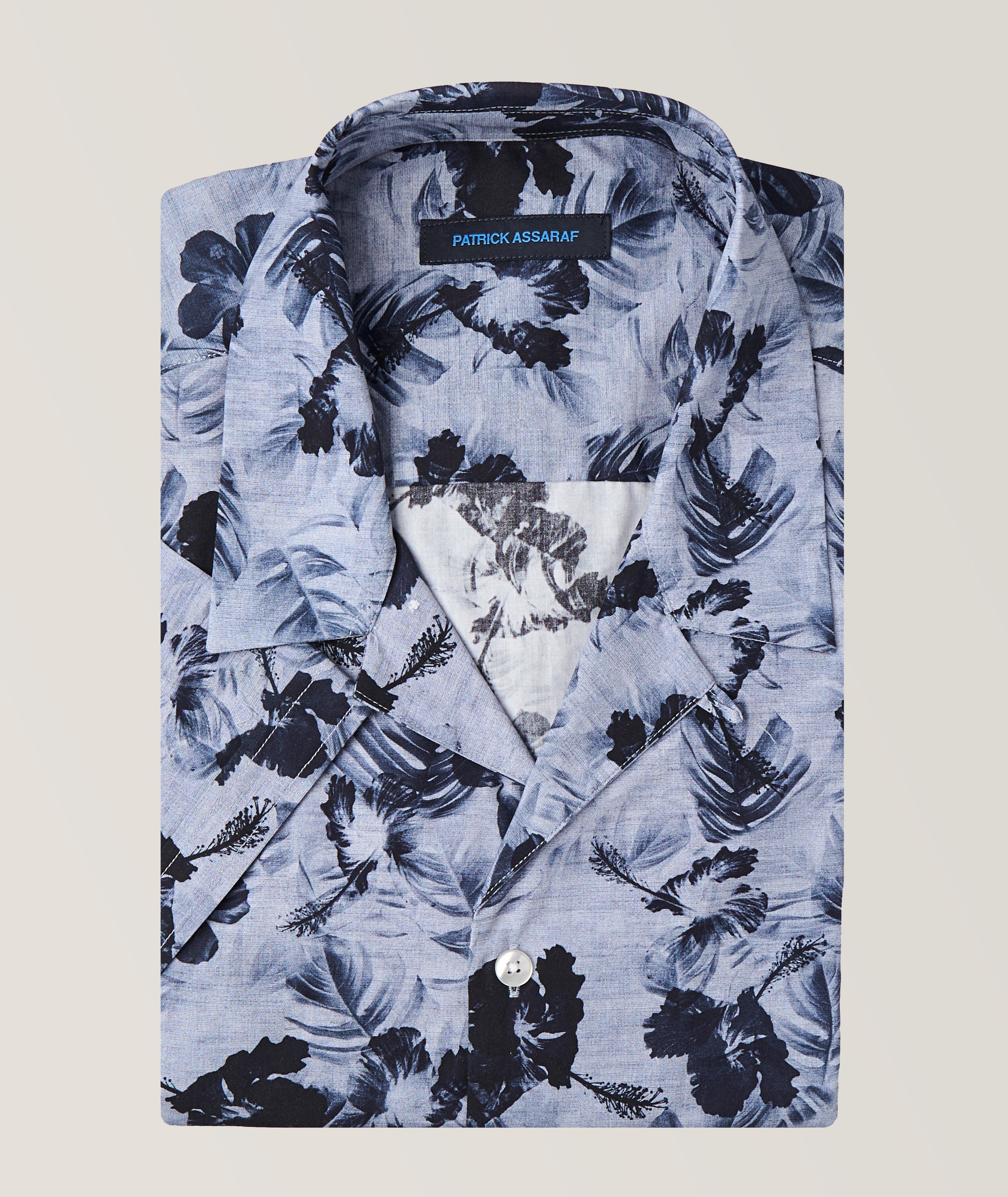 Chemise à col cubain et à motif floral image 0