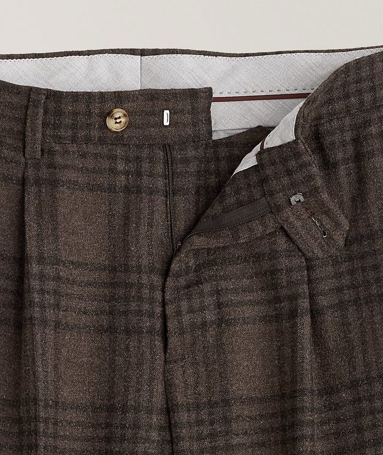 Checkered Wool, Silk & Cashmere Dress Pants image 1