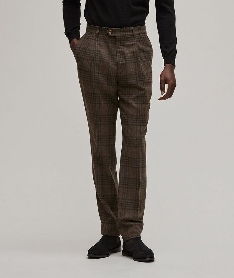 Checkered Wool, Silk & Cashmere Dress Pants image 2