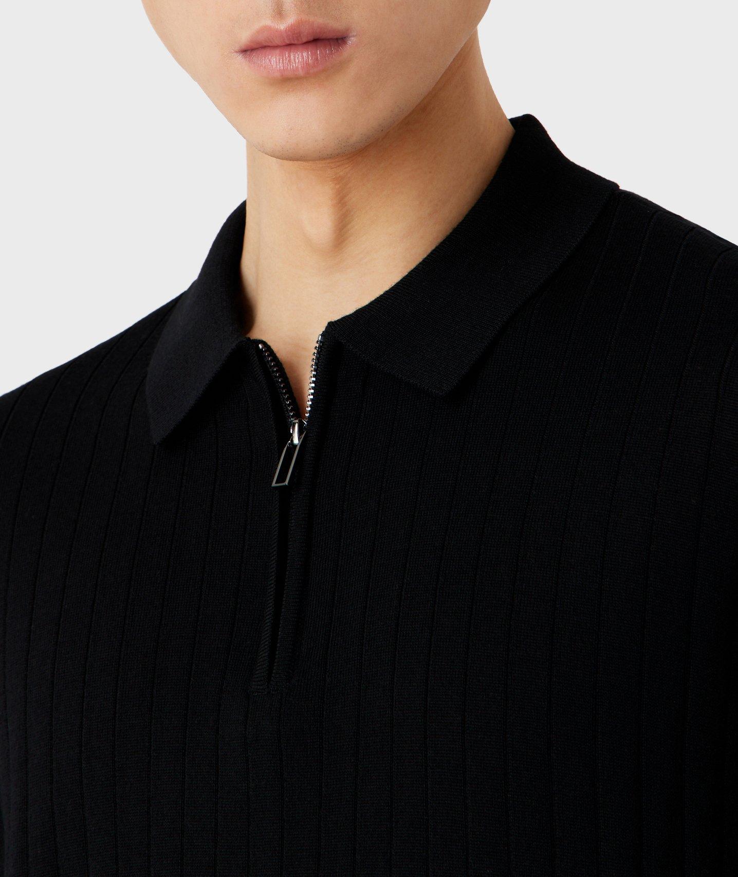 Ribbed Knit Quarter Zip Polo image 3