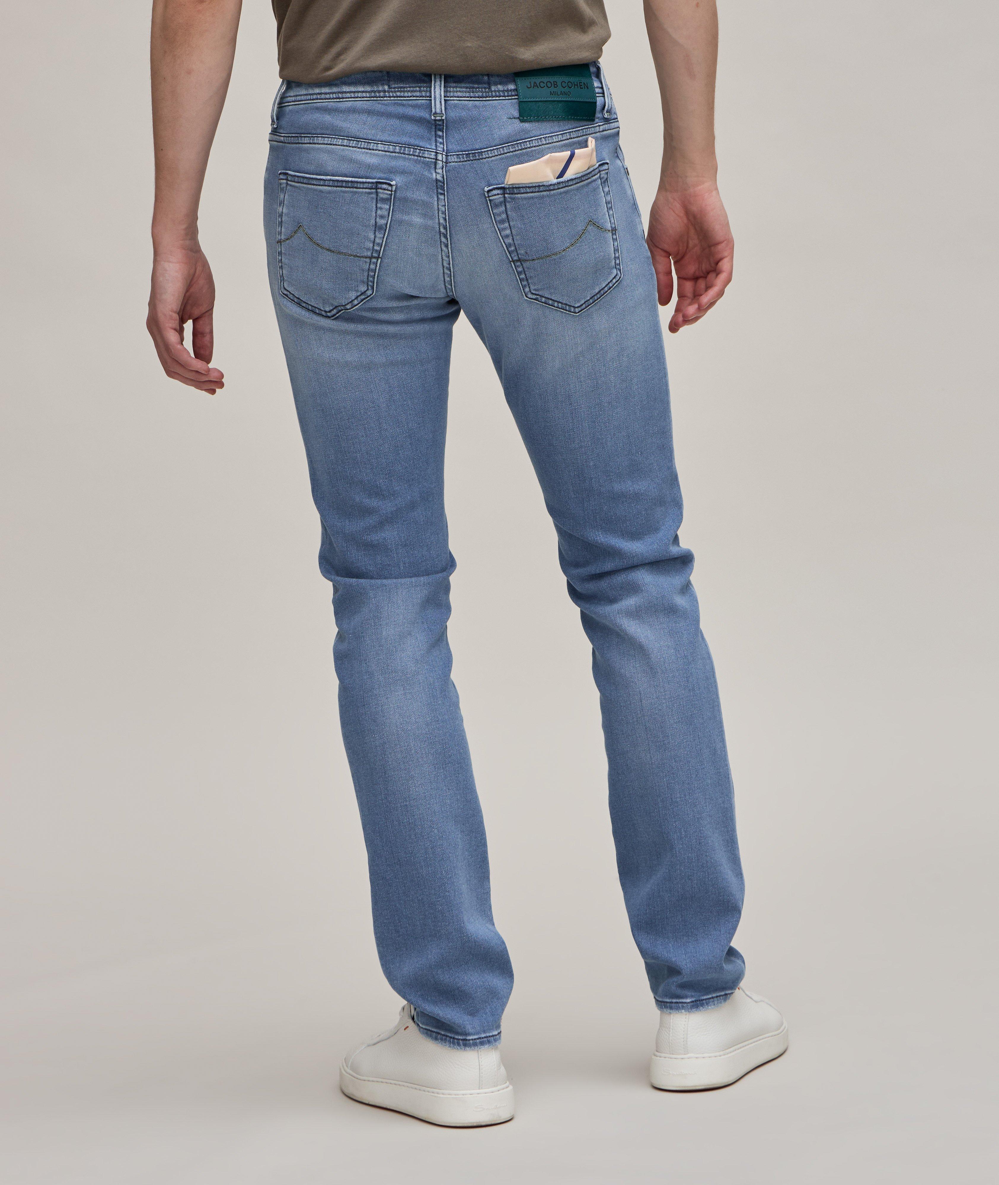 Nick Super Slim Distressed Stretch-Cotton Blend Jeans