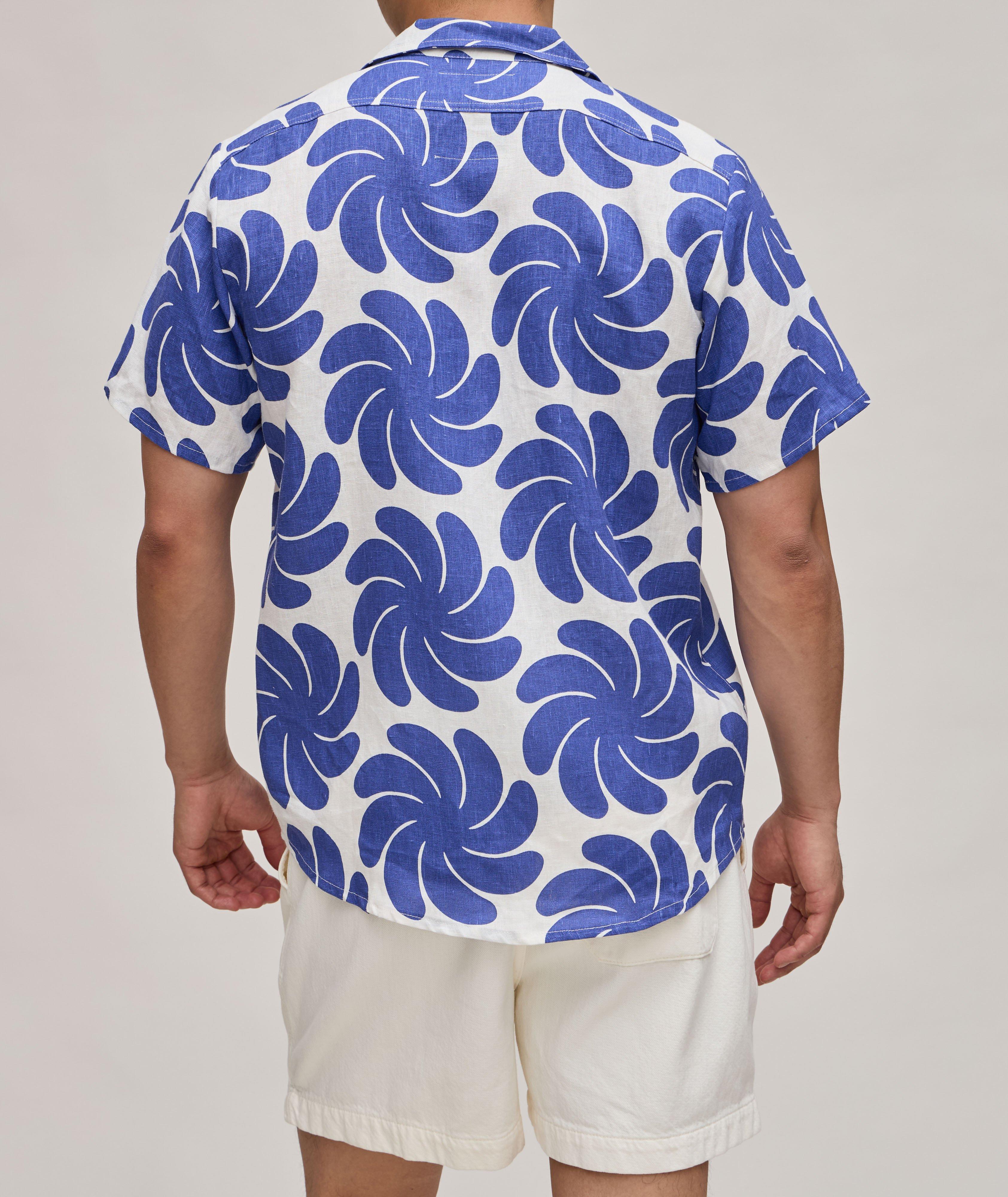 Botanical Swirl Linen Sport Shirt