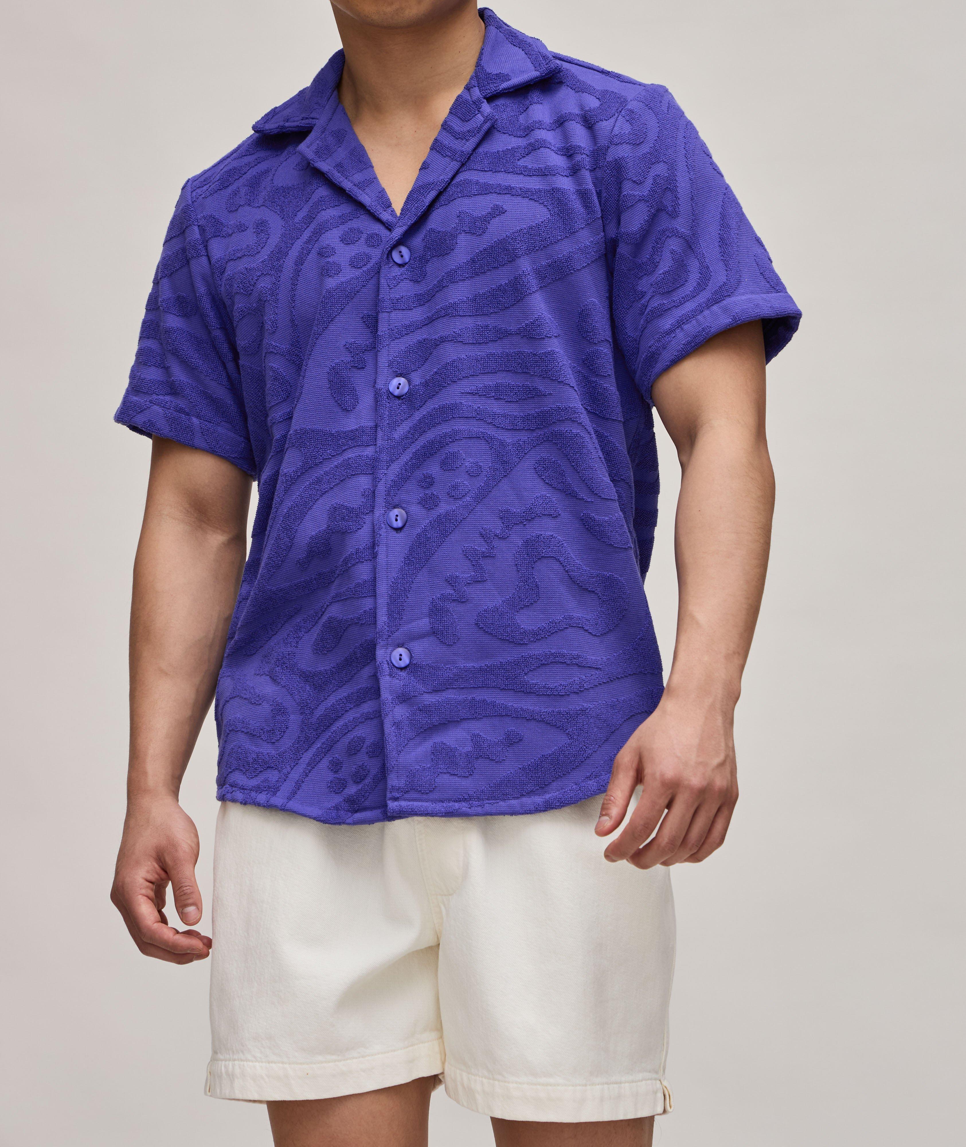 Wavy Terry Cotton Camp Shirt image 1