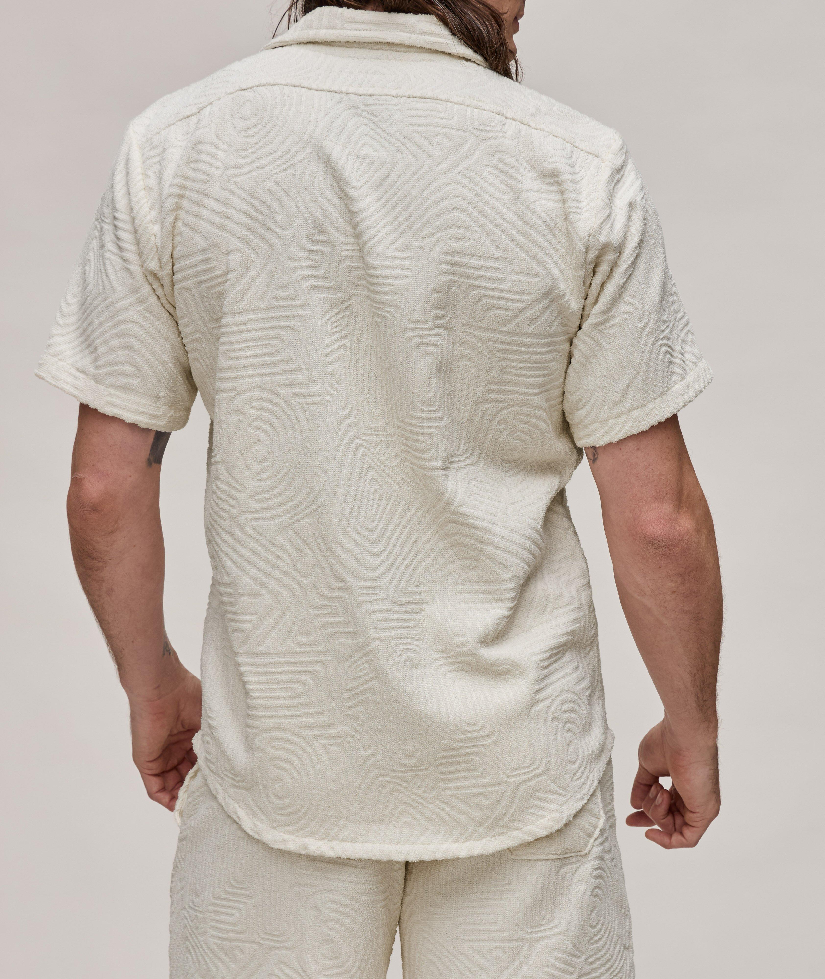 Wavy Terry Cotton Camp Shirt image 5