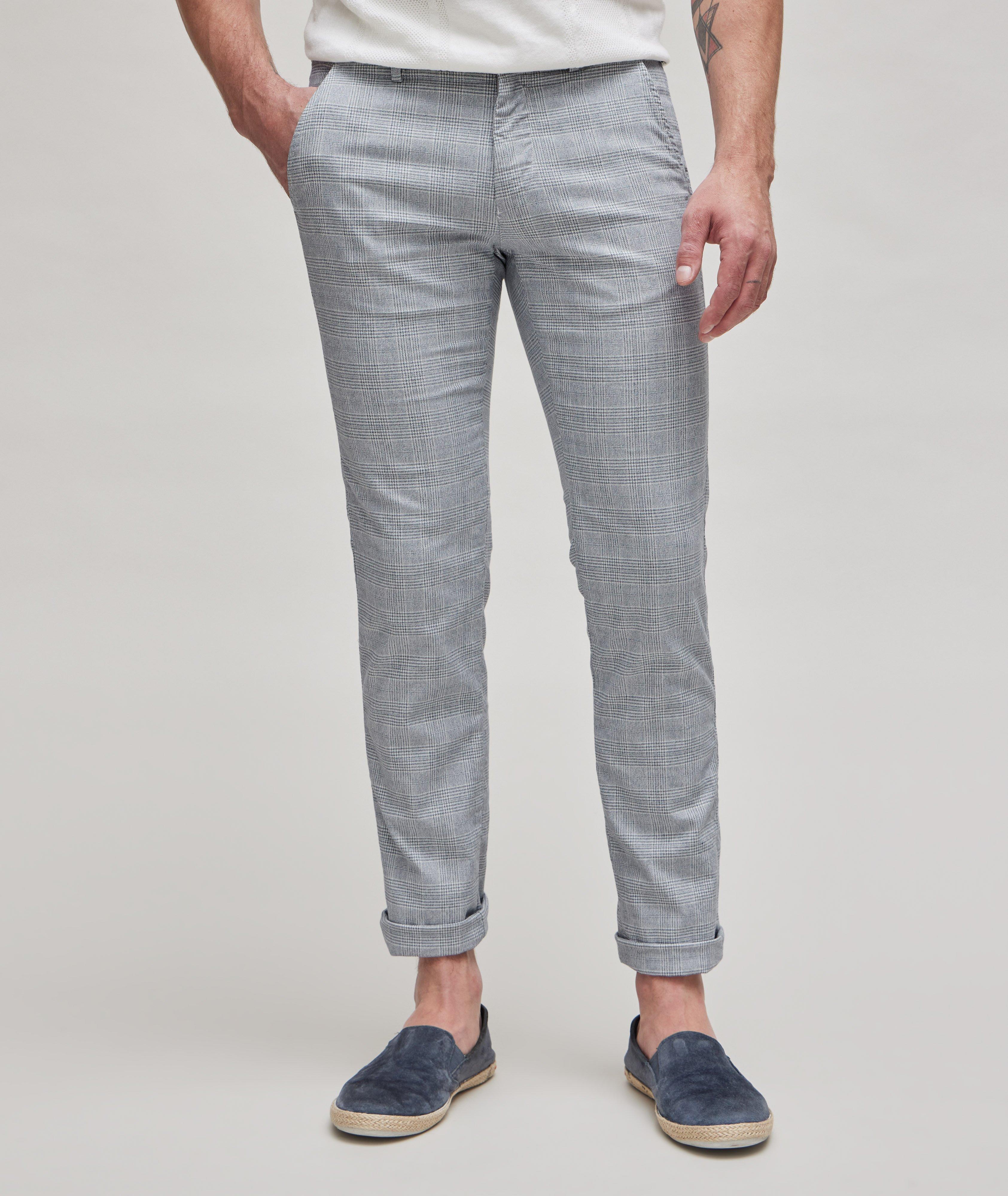 Torino Glen Check Twill Stretch-Cotton Chinos