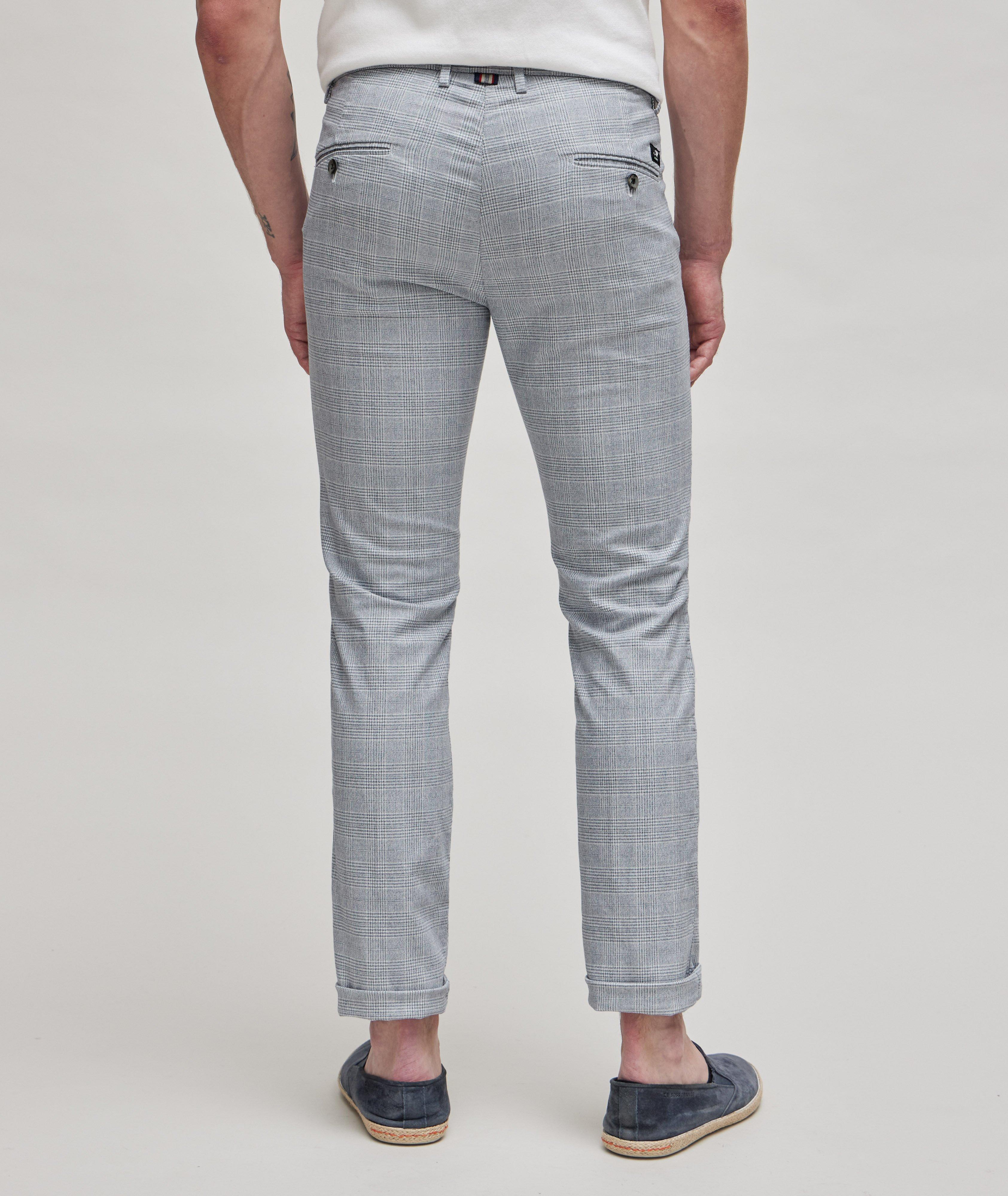 Torino Glen Check Twill Stretch-Cotton Chinos