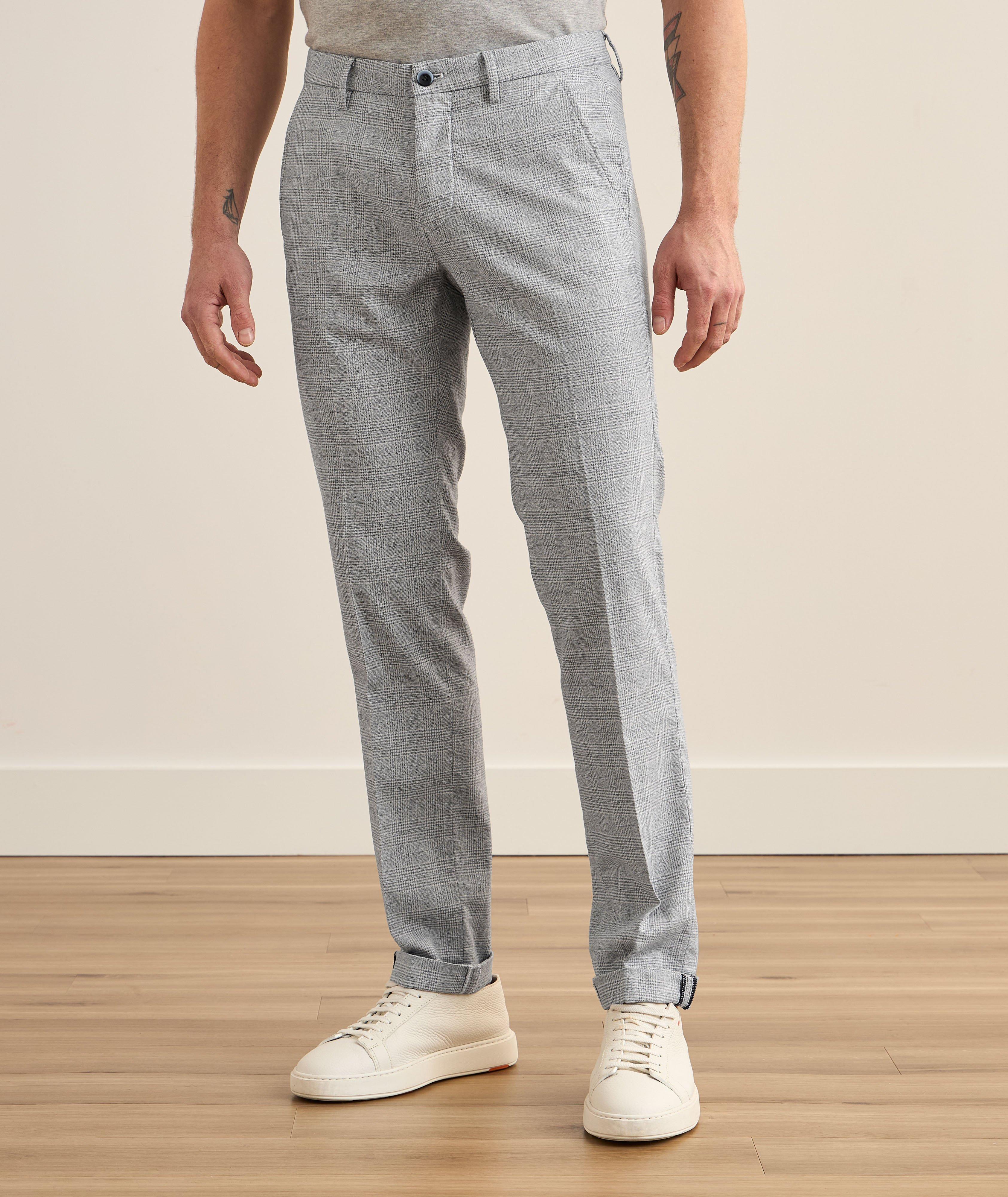 Torino Glen Check Twill Stretch-Cotton Chinos image 4