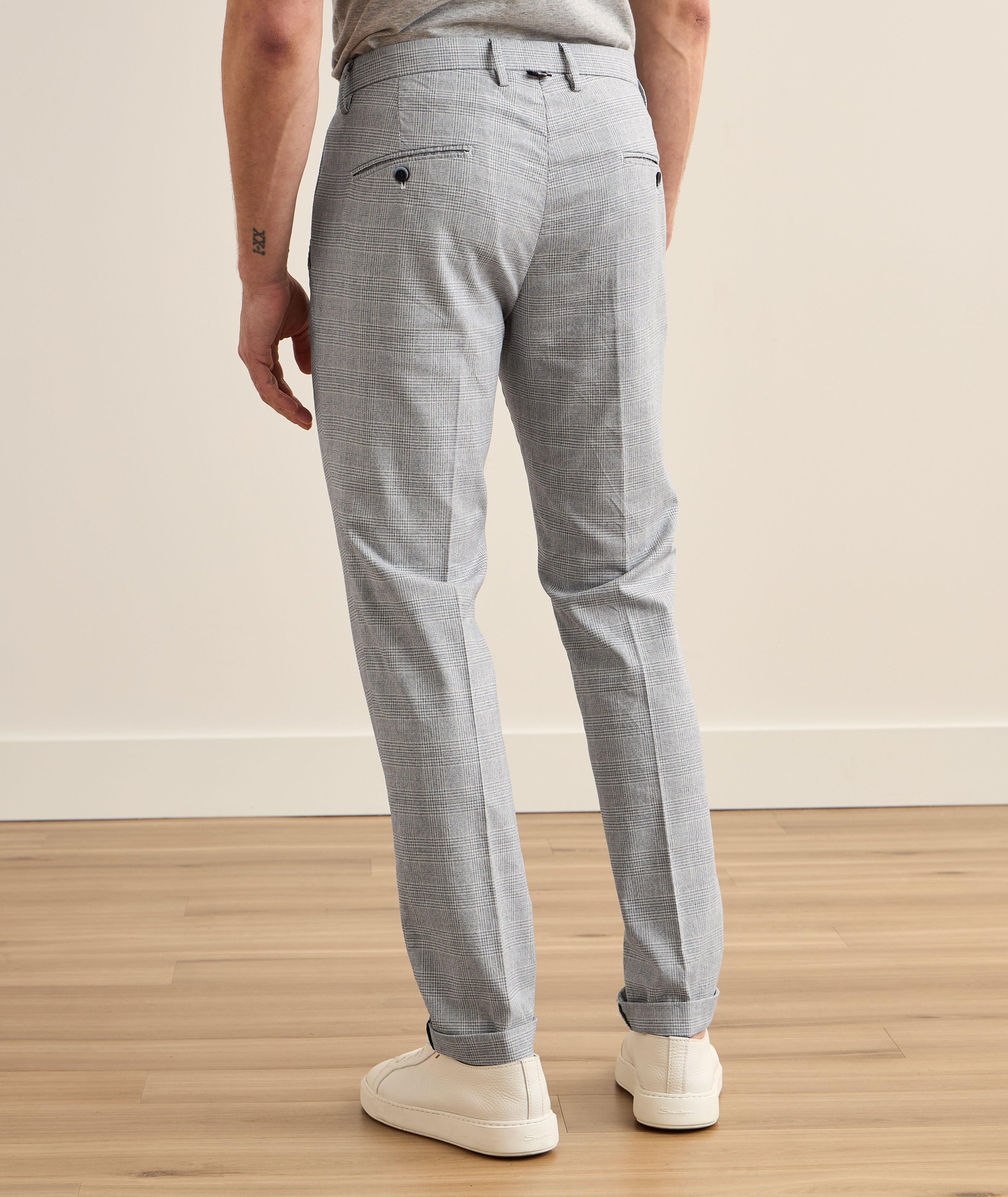 Torino Glen Check Twill Stretch-Cotton Chinos image 5