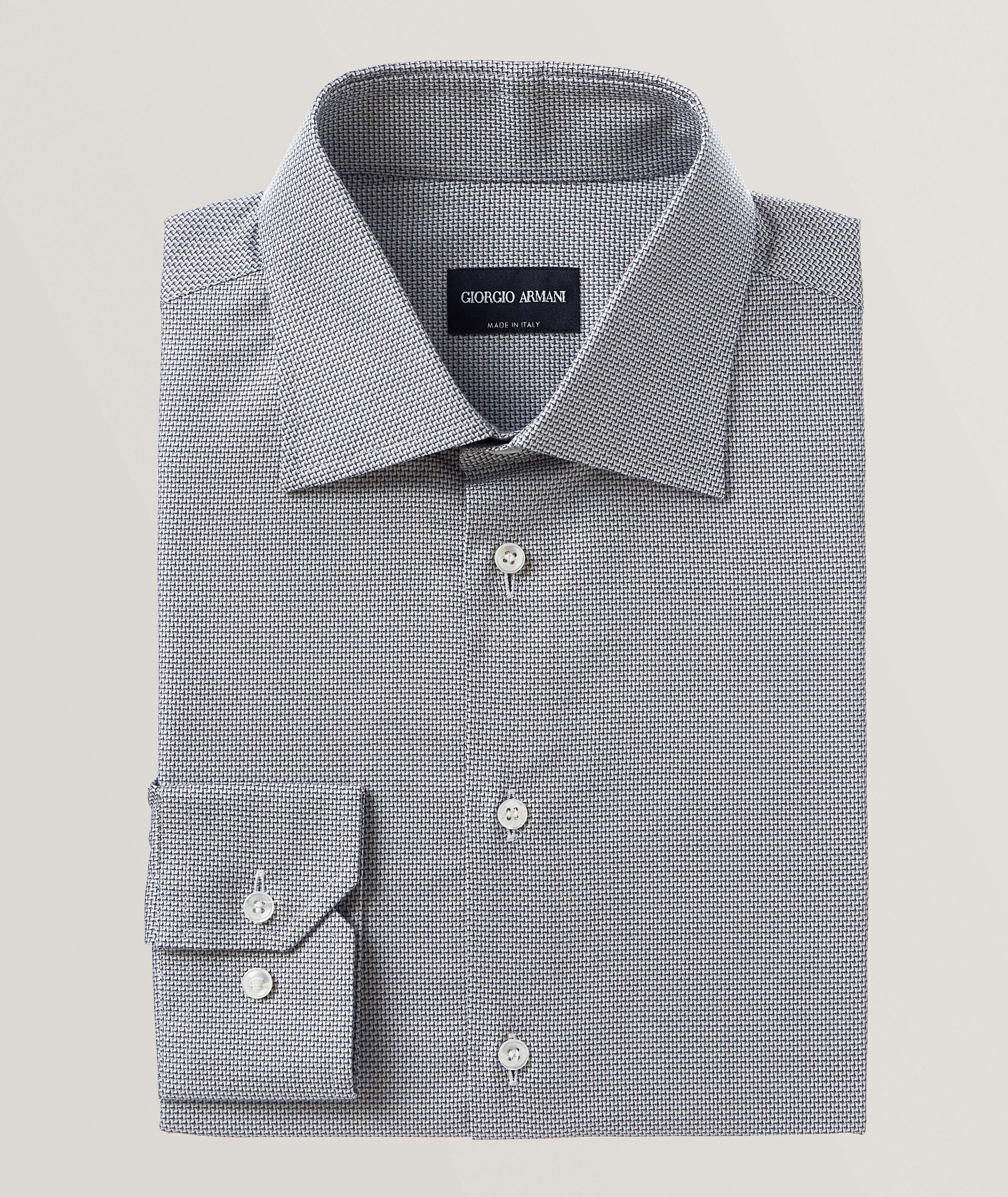 Chemise habillée en twill de coton à motif géométrique image 0