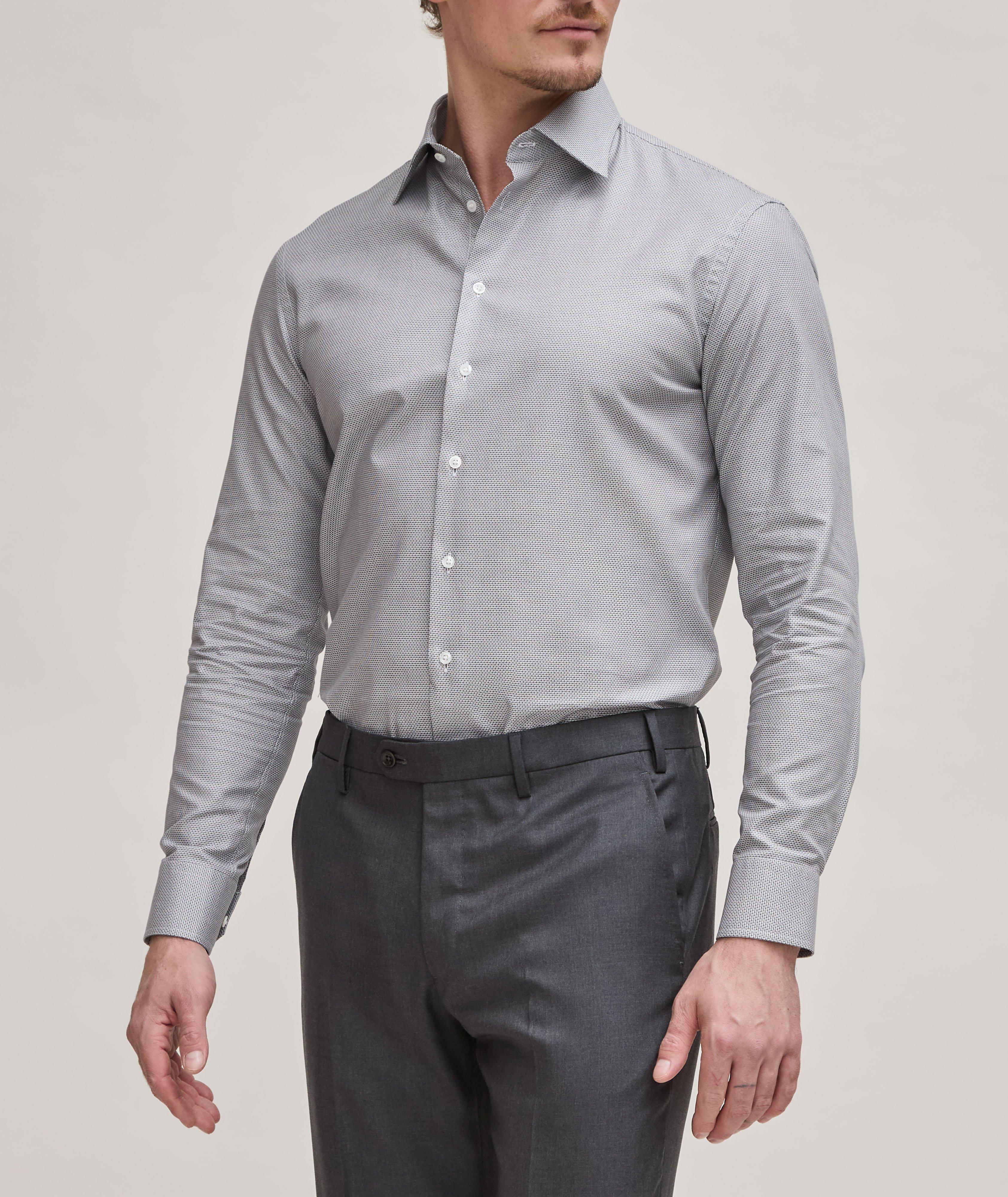 Chemise habillée en twill de coton à motif géométrique image 1