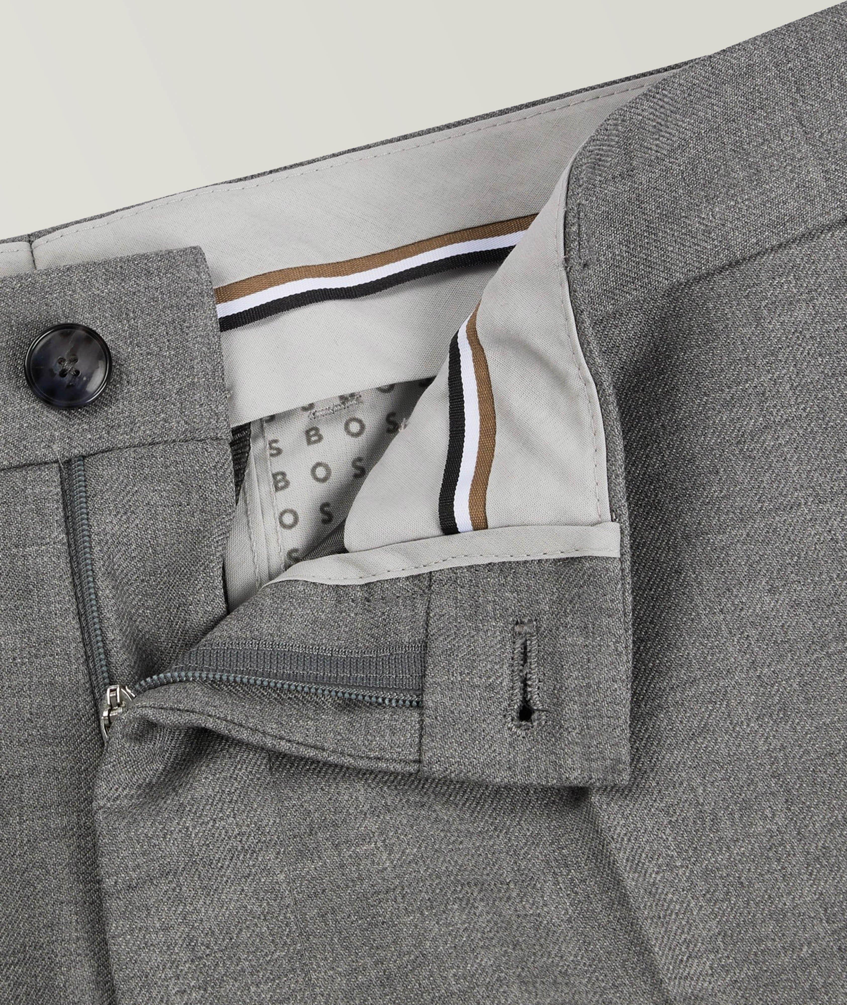 Pantalon habillé en laine vierge à petit motif image 1