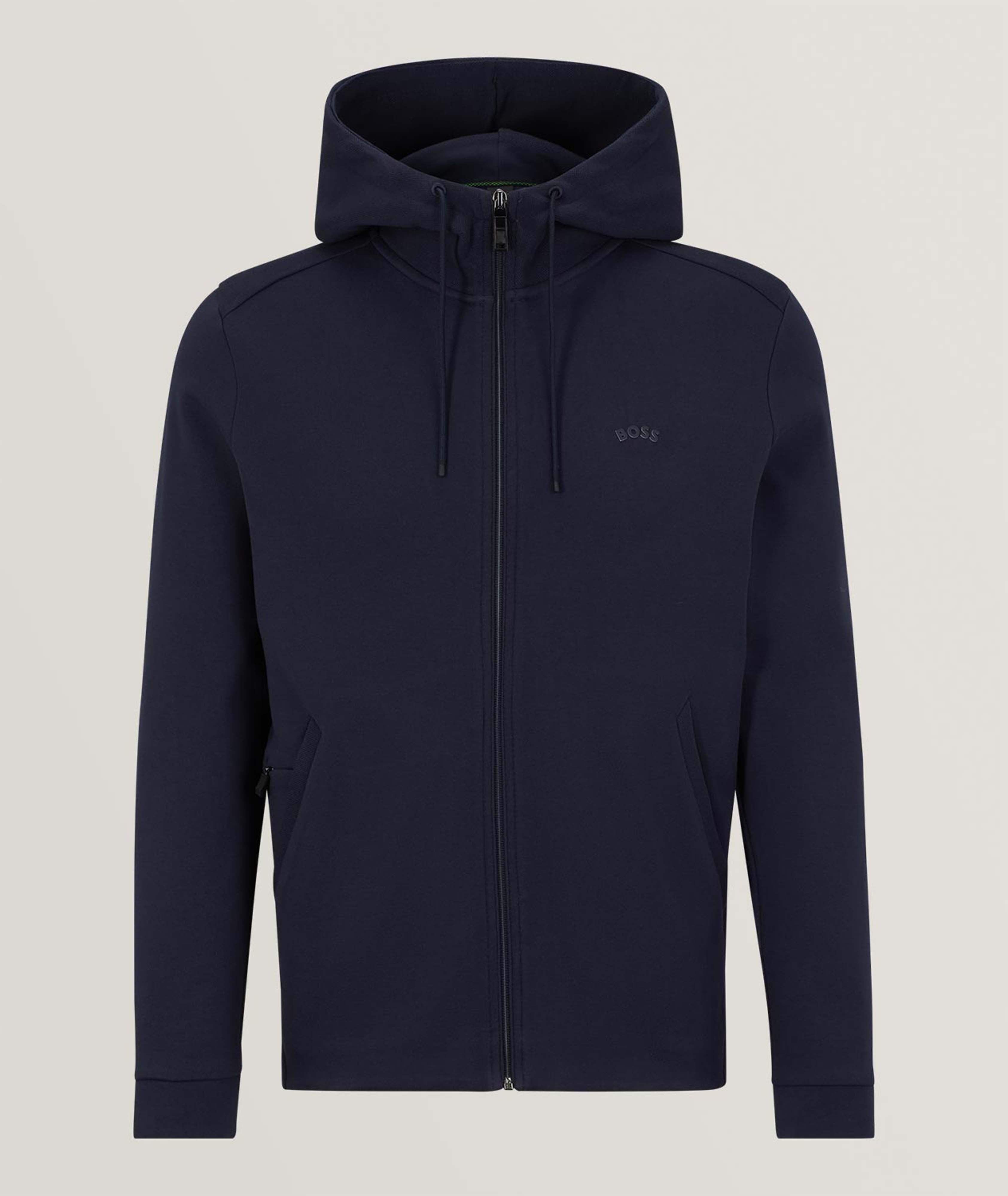 Interlock Cotton Piqué Hooded Sweater image 0