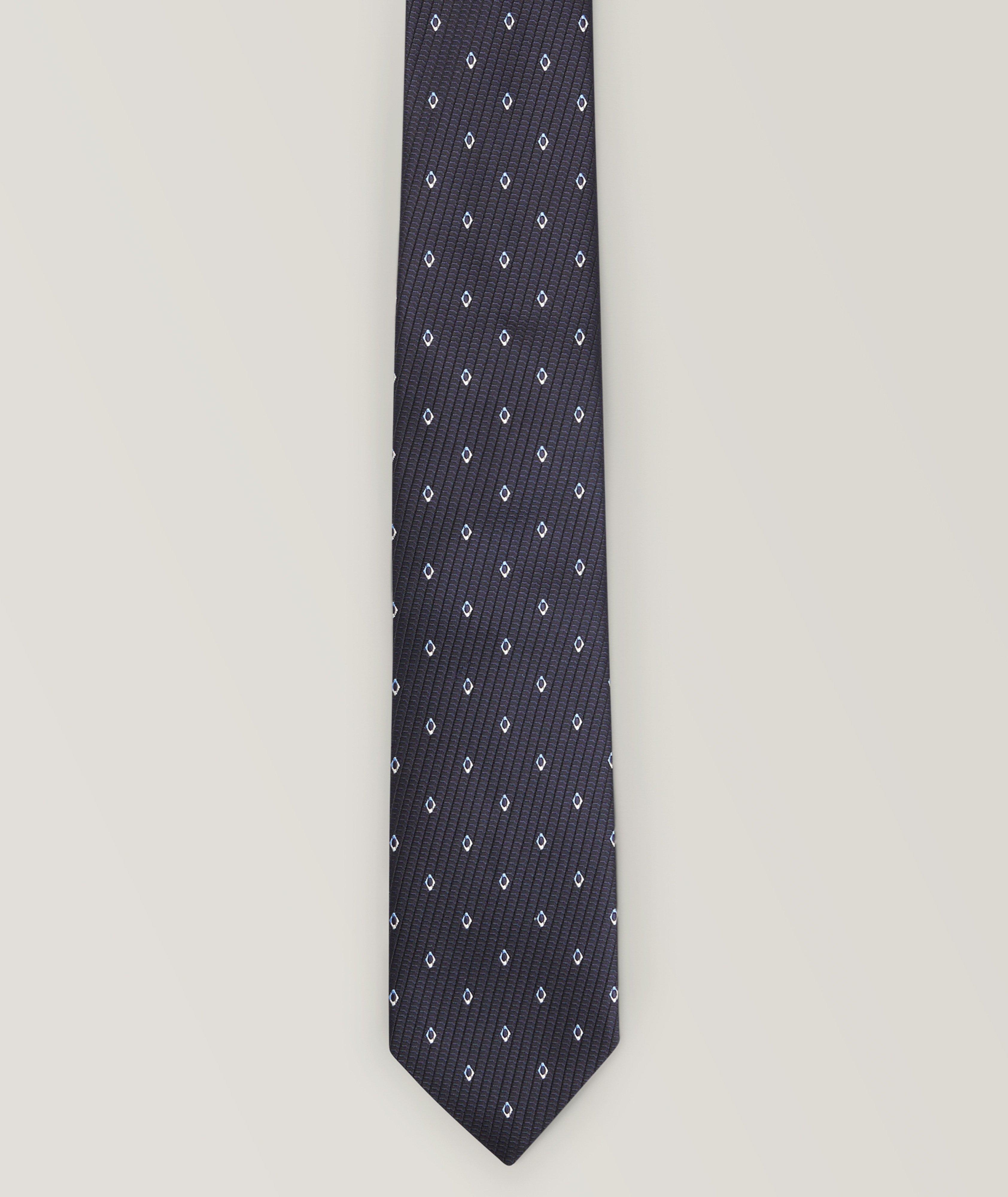 Diamond Jacquard Silk Tie image 0