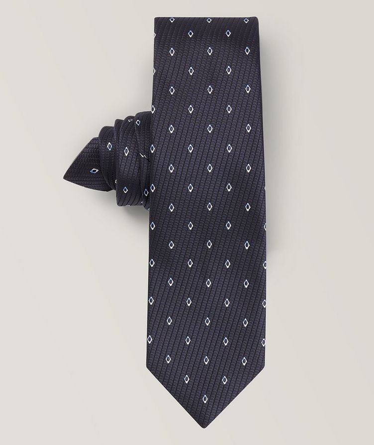 Cravate en soie à motif losangé image 1