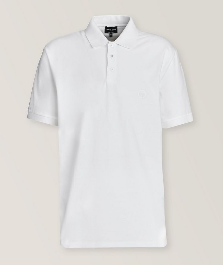 Embroidered Monogram Stretch-Cotton Polo image 0