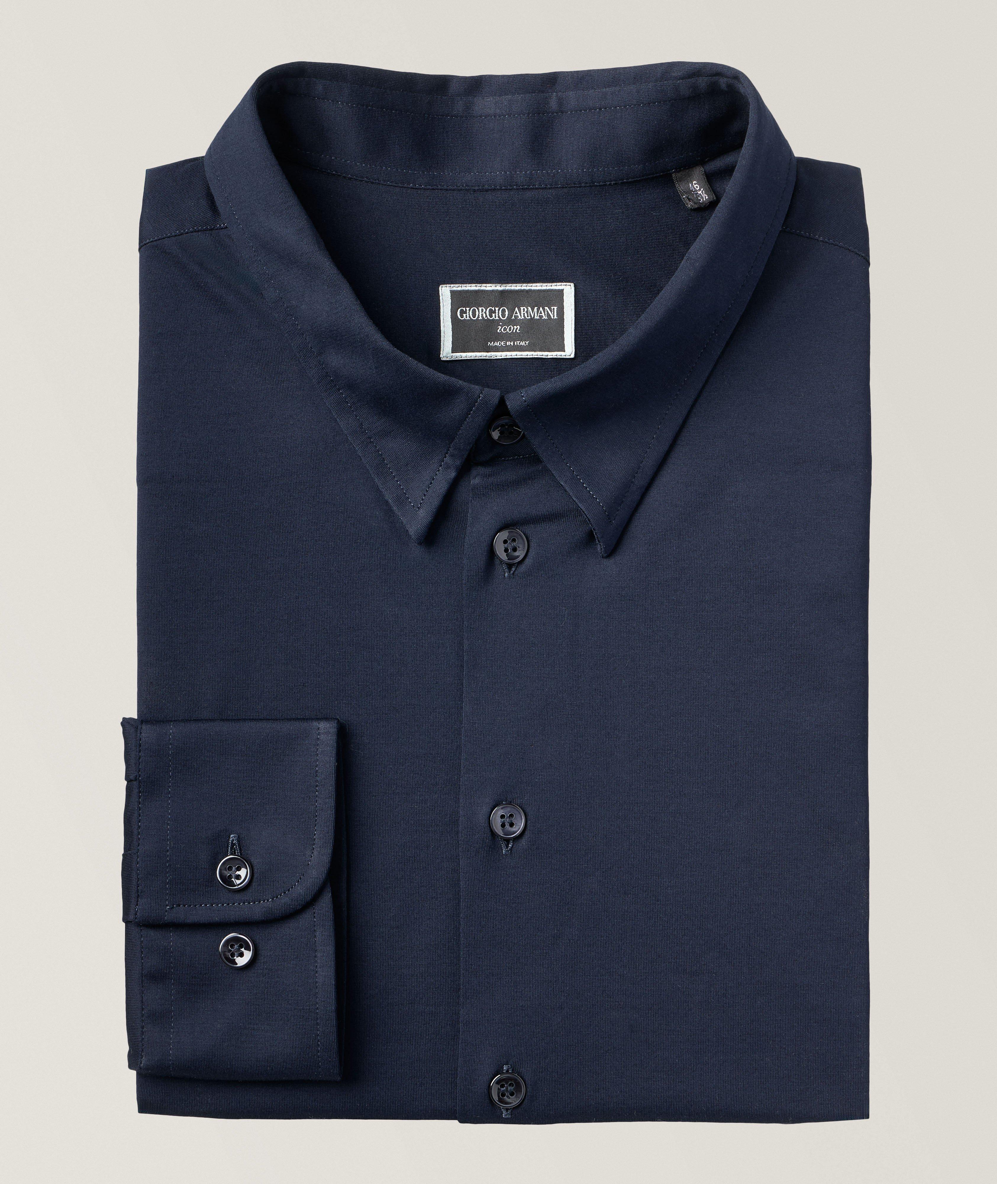 Solid Twill Cotton Dress Shirt