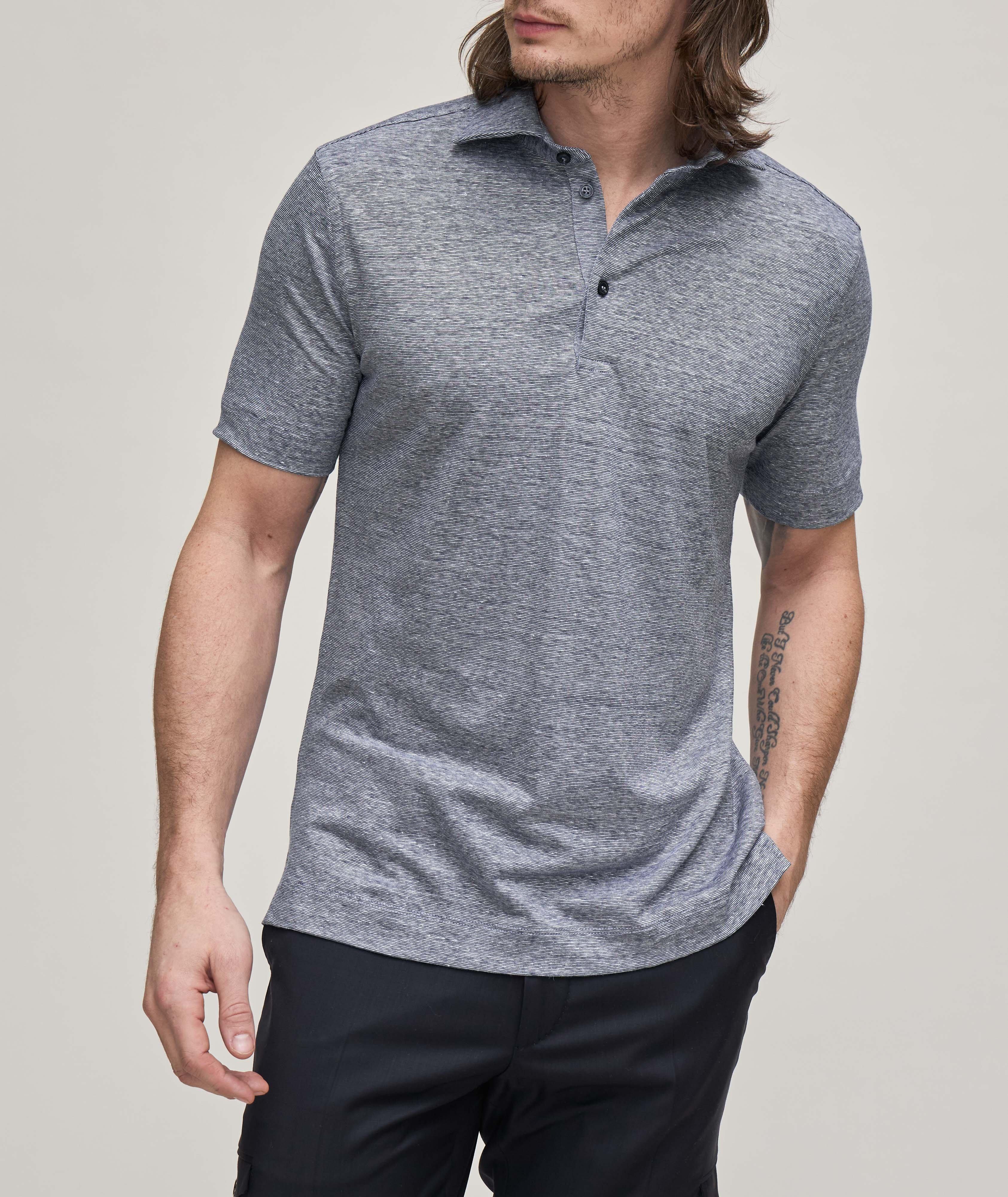 Heathered Virgin Wool-Linen Polo image 1