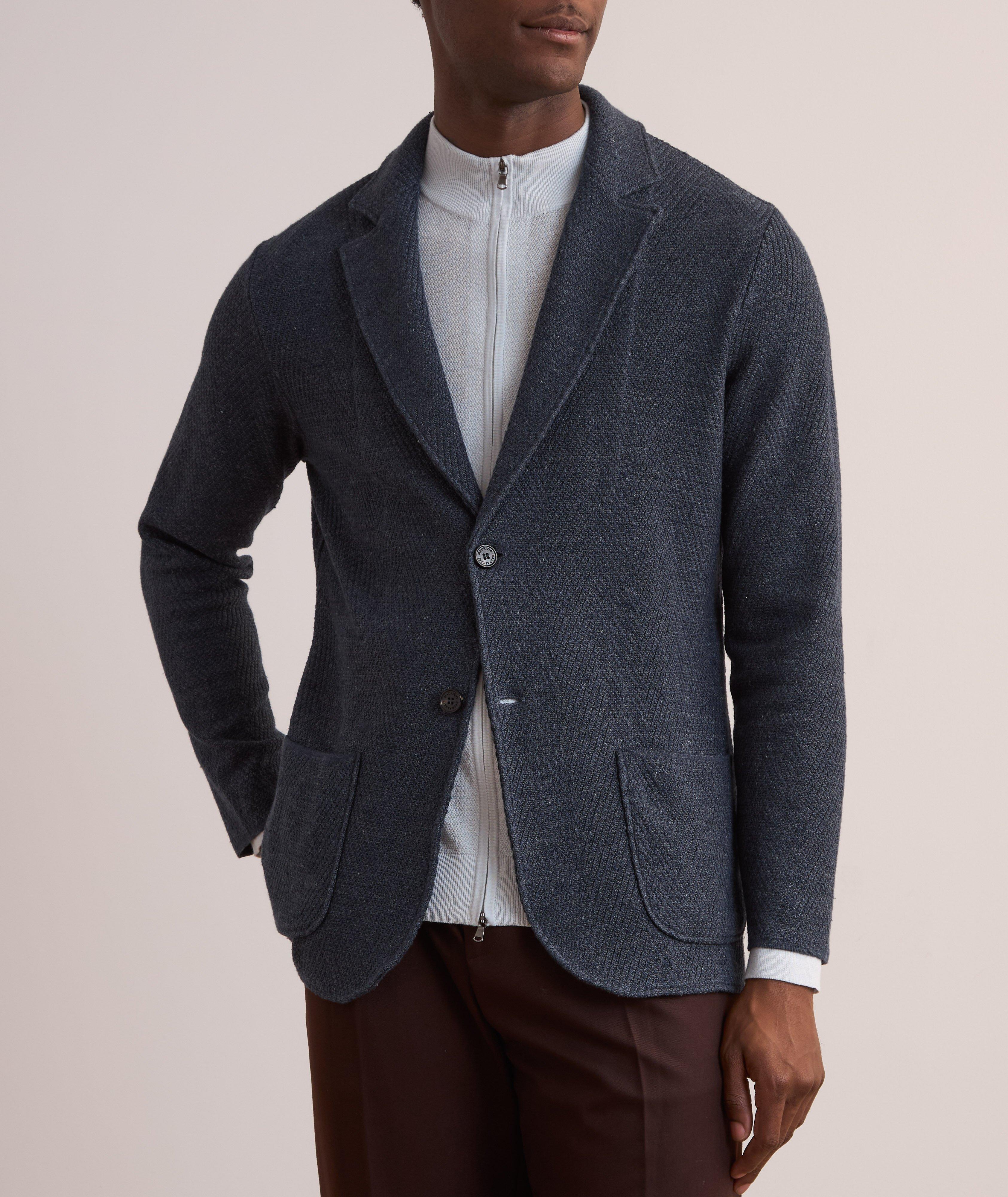 Brera Herringbone Knit Linen-Blend Overshirt image 1