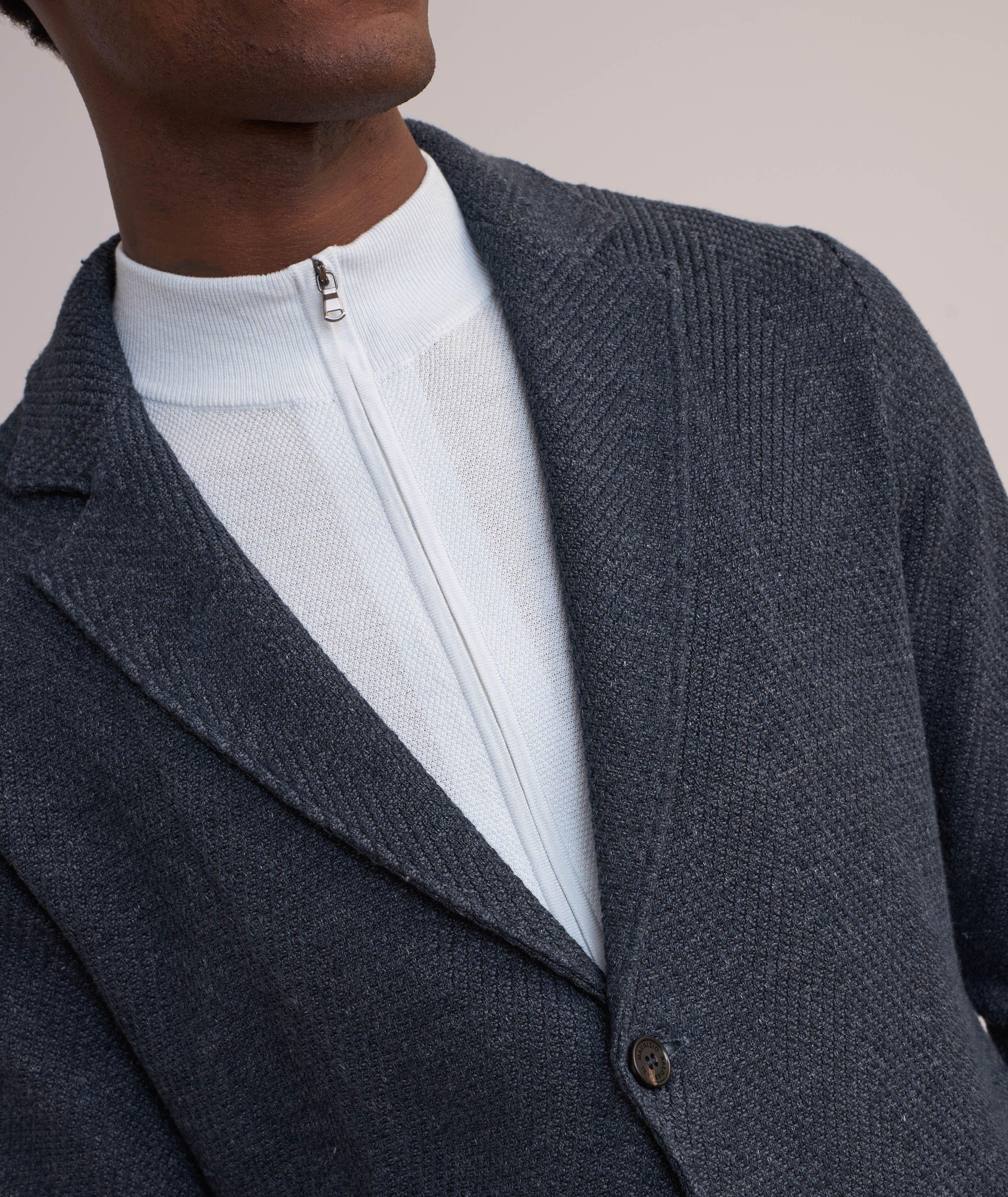 Brera Herringbone Knit Linen-Blend Overshirt image 3