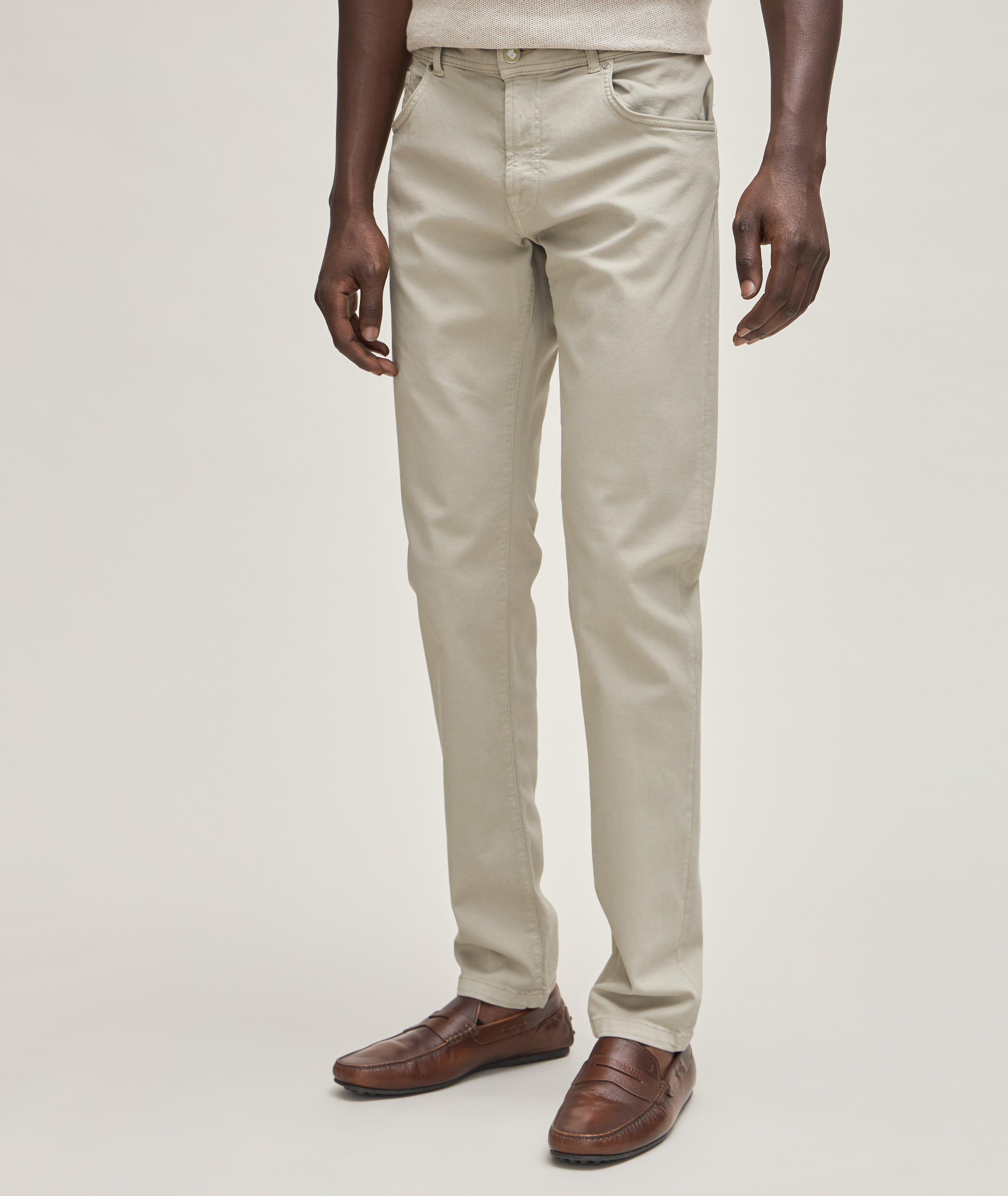 5-Pocket Style Washed Stretch-Cotton Pants