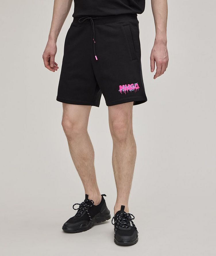 Graffiti Logo Weighted Terry Cotton Shorts image 1