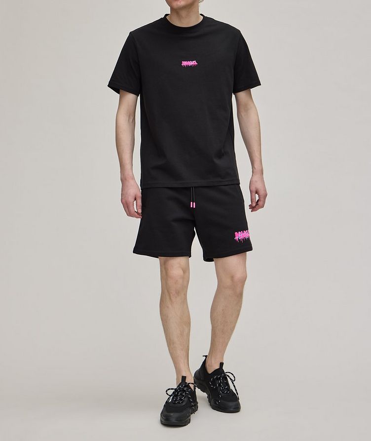Graffiti Logo Weighted Terry Cotton Shorts image 3